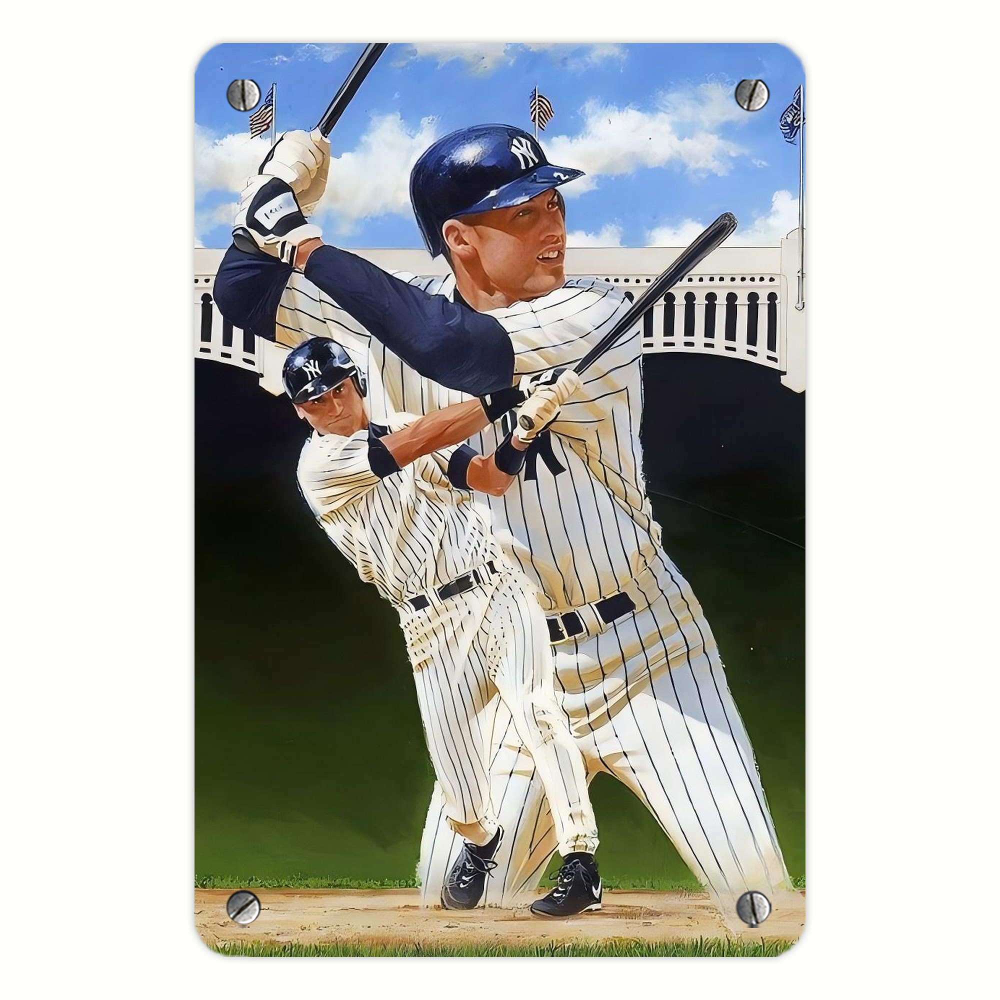 Derek Jeter 108 Metal Tin Sign 8x12inch - High-Quality Full-Print Decorative Wall Art, Durable Rust-Resistant Metal Plaque For Living Room, Bedroom, Kitchen, Office, Bar Décor