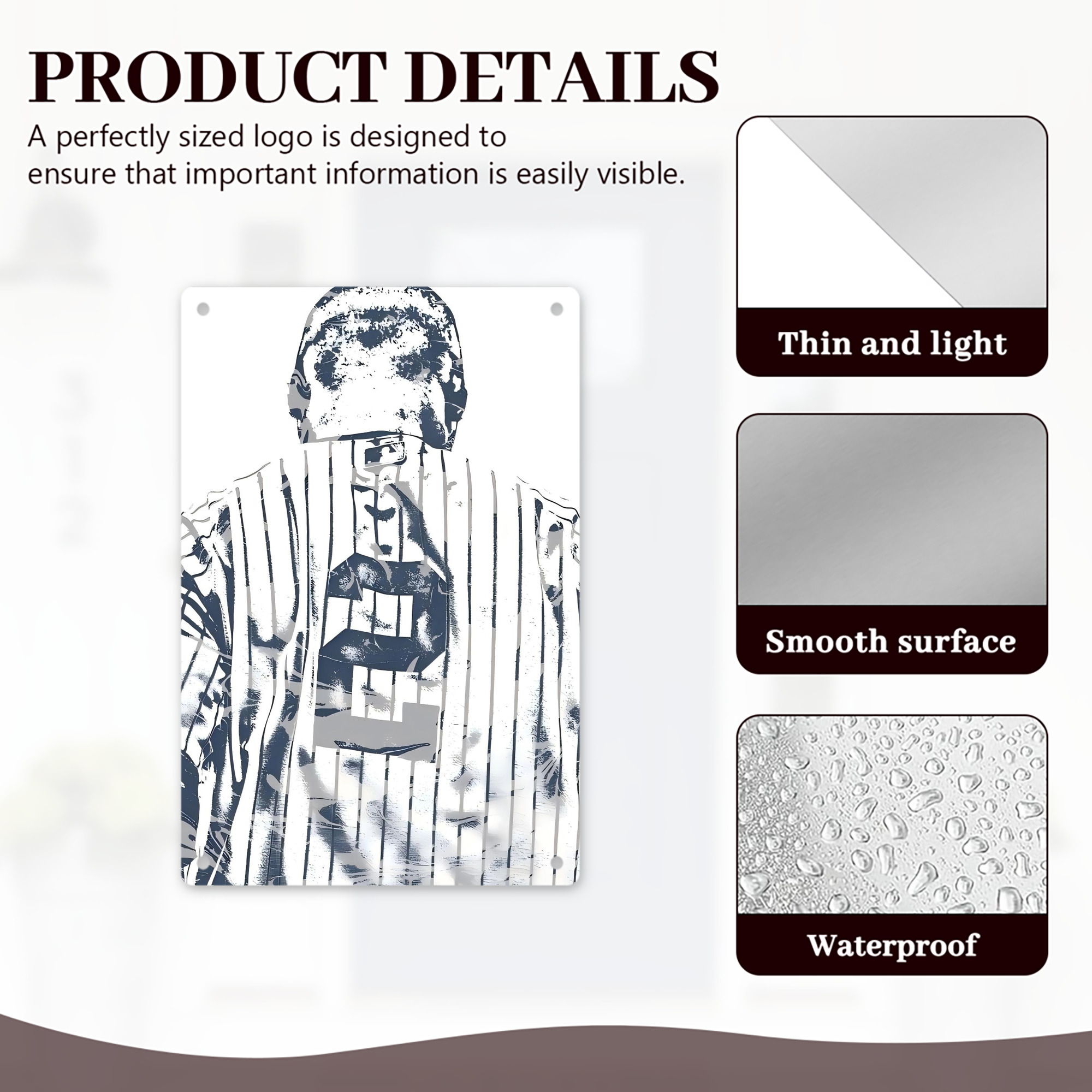 Derek Jeter 30 8x12inch Vertical Aluminum Sign - Durable Fade-Resistant Indoor/Outdoor Safety & Information Plaque For Office, Hotel, Restaurant, Bar, Public Spaces