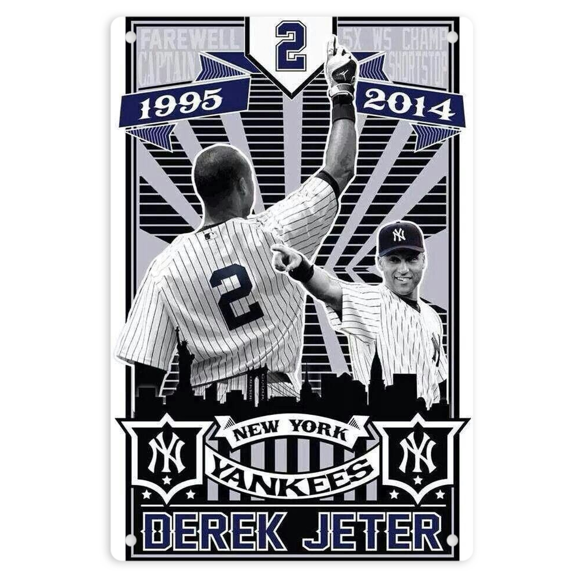 Derek Jeter 89 8x12inch Vertical Aluminum Sign - Durable Fade-Resistant Indoor/Outdoor Safety & Information Plaque For Office, Hotel, Restaurant, Bar, Public Spaces