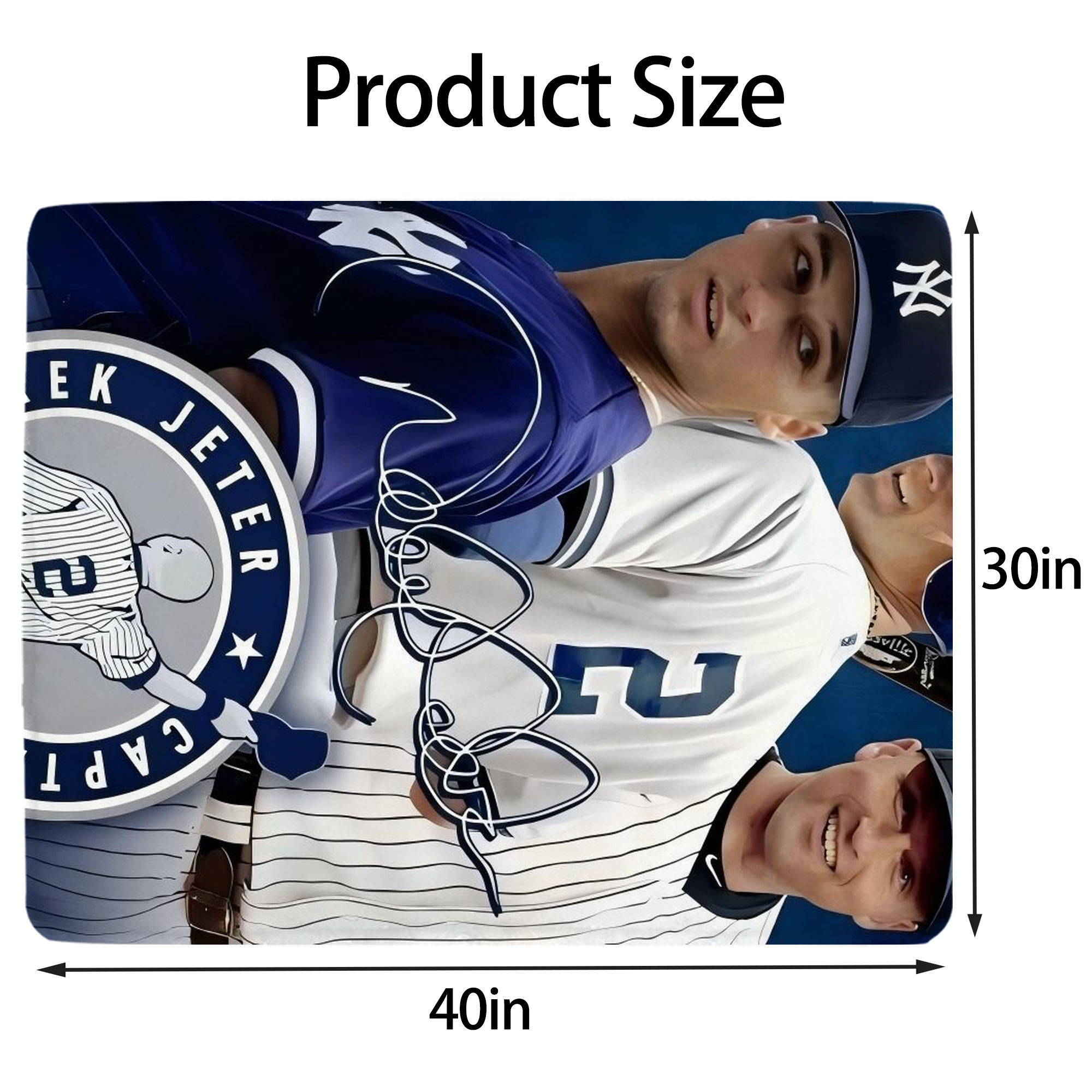 Derek Jeter 47 Soft Plush Fleece Blanket 30x40 Inch - 300GSM Flannel, Ultra Soft & Warm, Lightweight & Durable, Perfect For Kids, Adults, Couch, Bed, Camping, Travel, Gift For Family & Friends