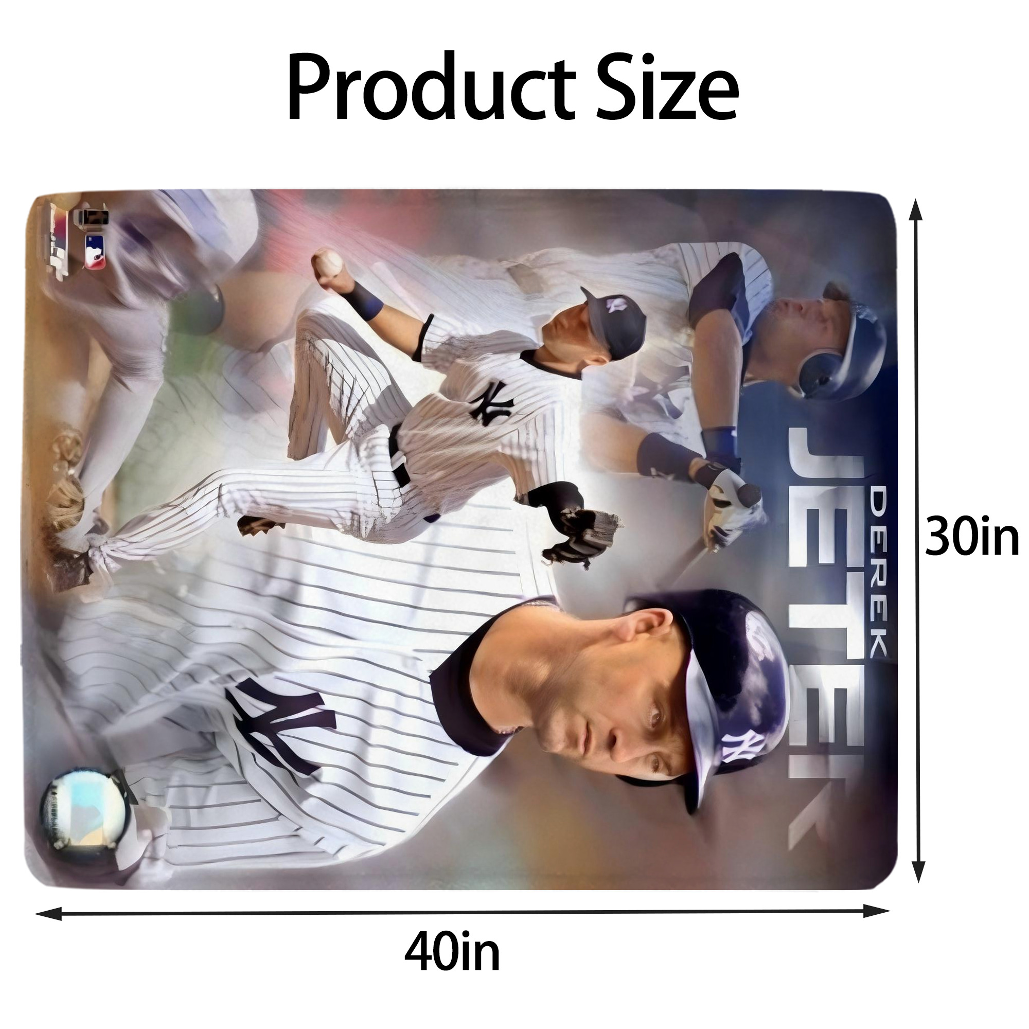 Derek Jeter 60 Soft Plush Fleece Blanket 30x40 Inch - 300GSM Flannel, Ultra Soft & Warm, Lightweight & Durable, Perfect For Kids, Adults, Couch, Bed, Camping, Travel, Gift For Family & Friends