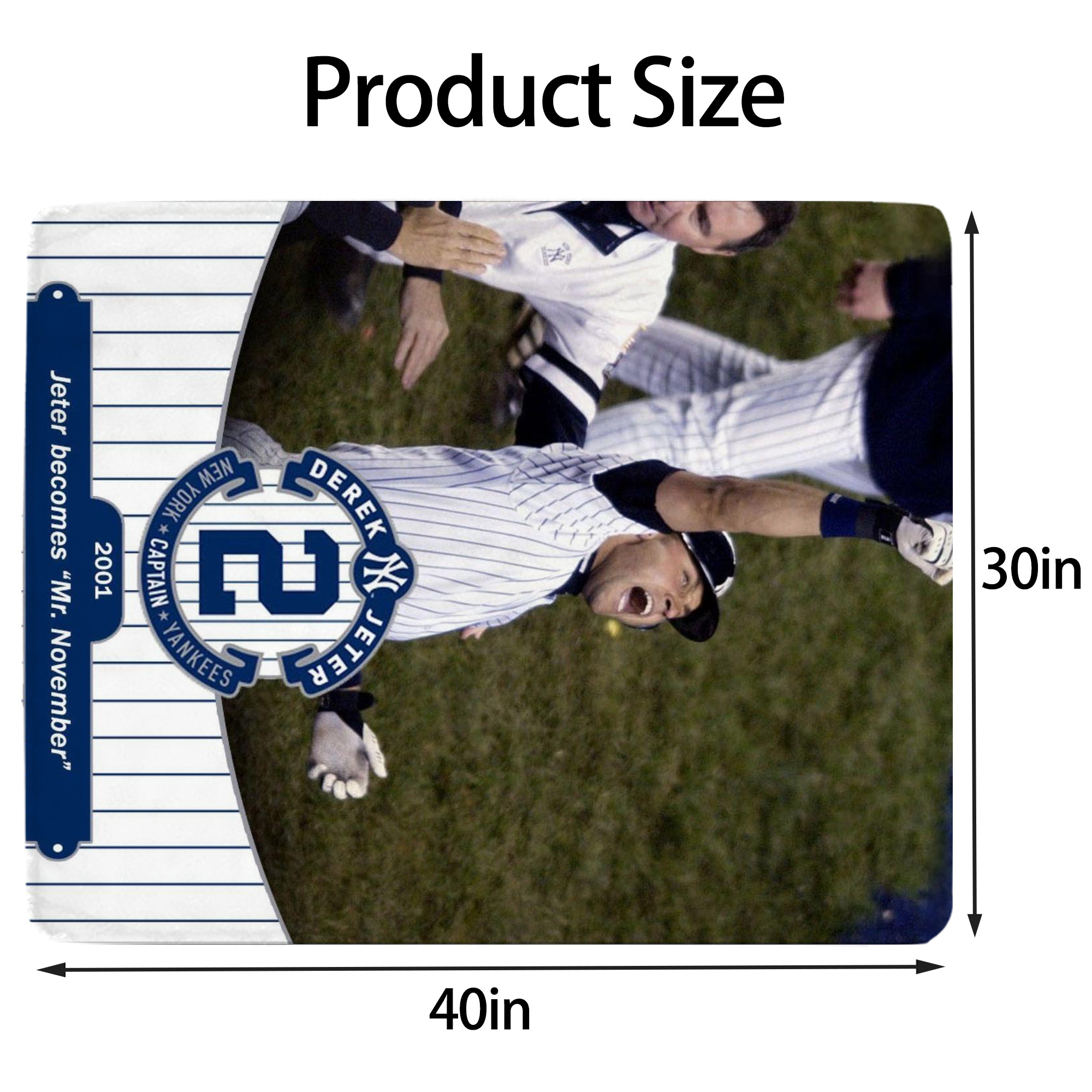 Derek Jeter 87 Soft Plush Fleece Blanket 30x40 Inch - 300GSM Flannel, Ultra Soft & Warm, Lightweight & Durable, Perfect For Kids, Adults, Couch, Bed, Camping, Travel, Gift For Family & Friends