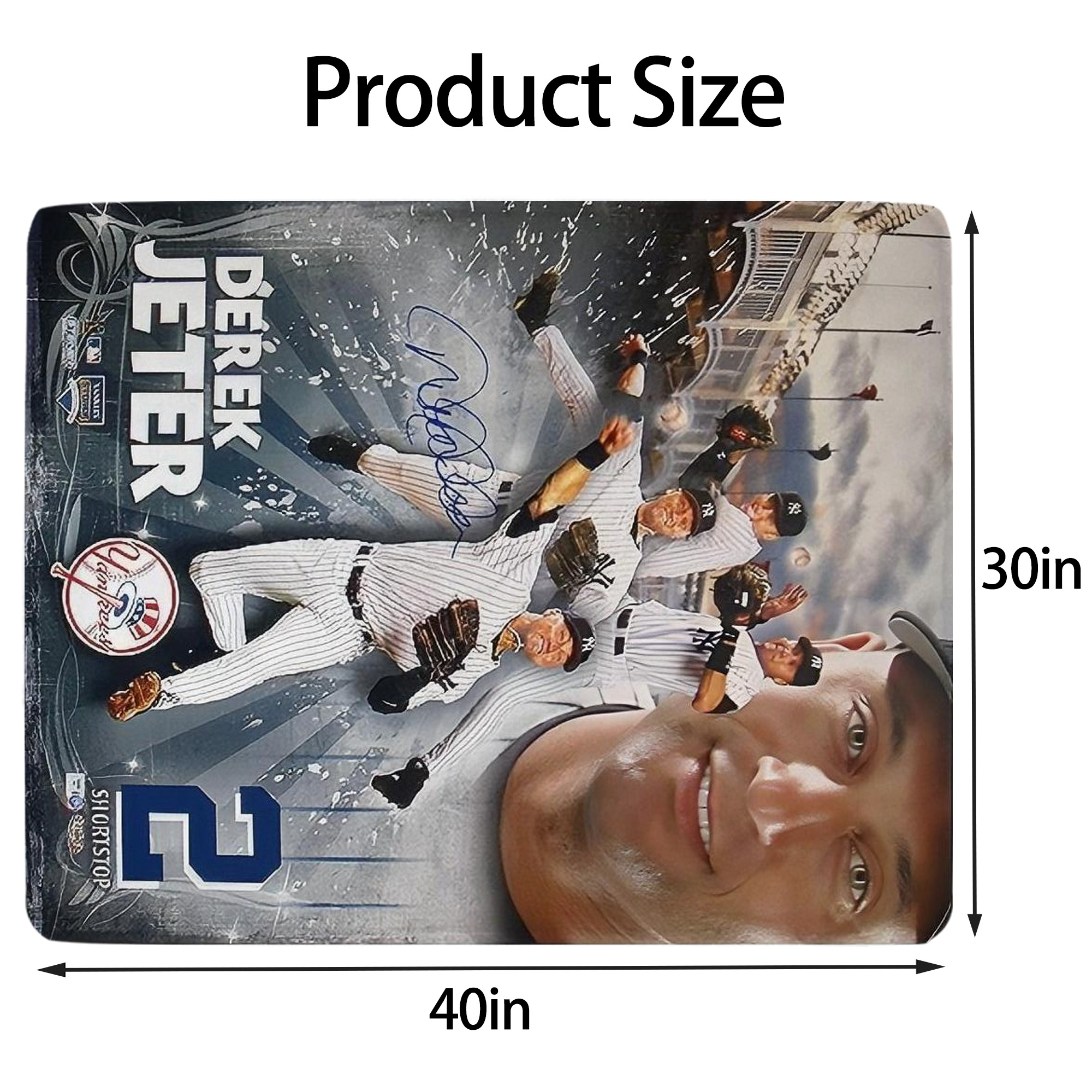 Derek Jeter 109 Soft Plush Fleece Blanket 30x40 Inch - 300GSM Flannel, Ultra Soft & Warm, Lightweight & Durable, Perfect For Kids, Adults, Couch, Bed, Camping, Travel, Gift For Family & Friends