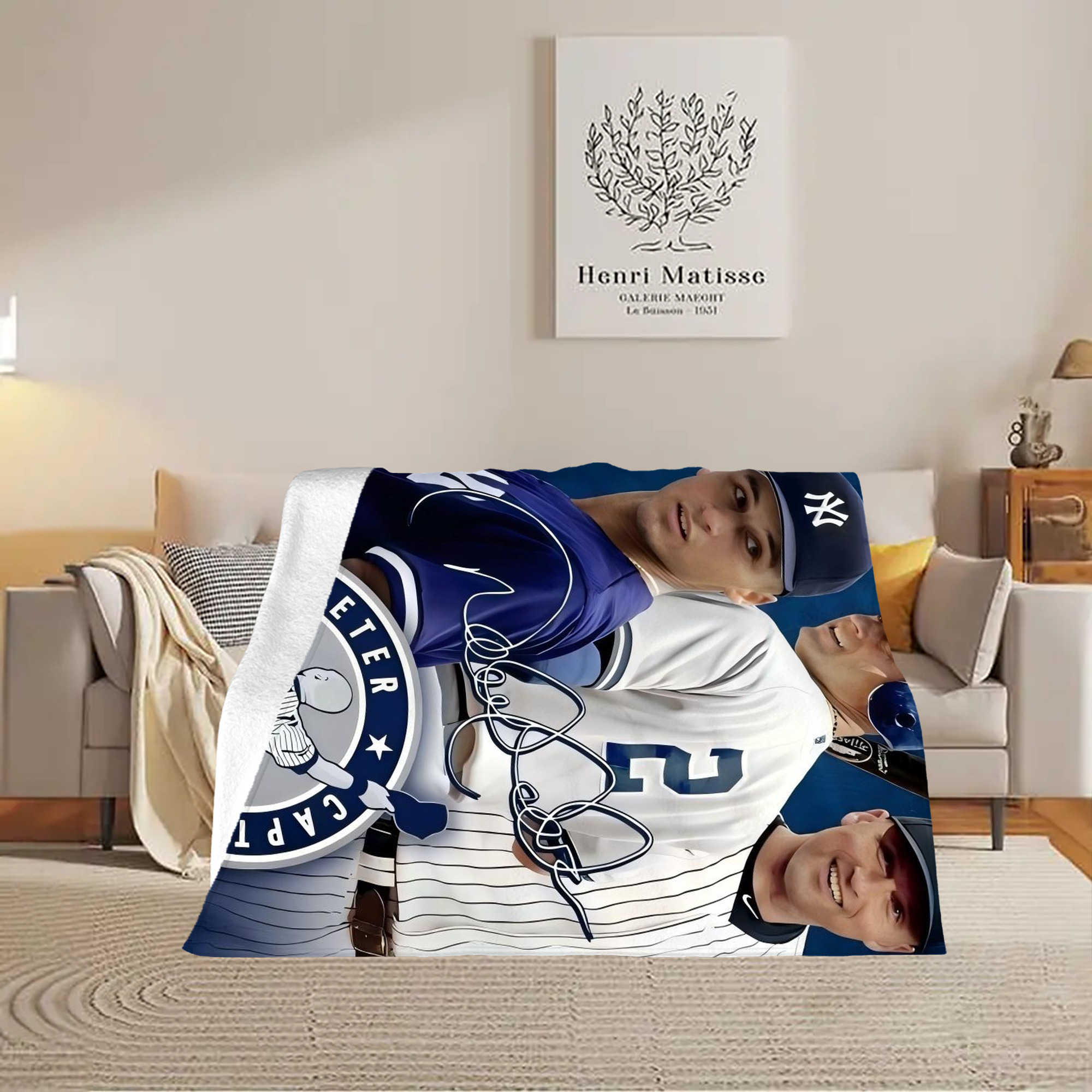 Derek Jeter 47 Soft Plush Fleece Blanket 30x40 Inch - 300GSM Flannel, Ultra Soft & Warm, Lightweight & Durable, Perfect For Kids, Adults, Couch, Bed, Camping, Travel, Gift For Family & Friends