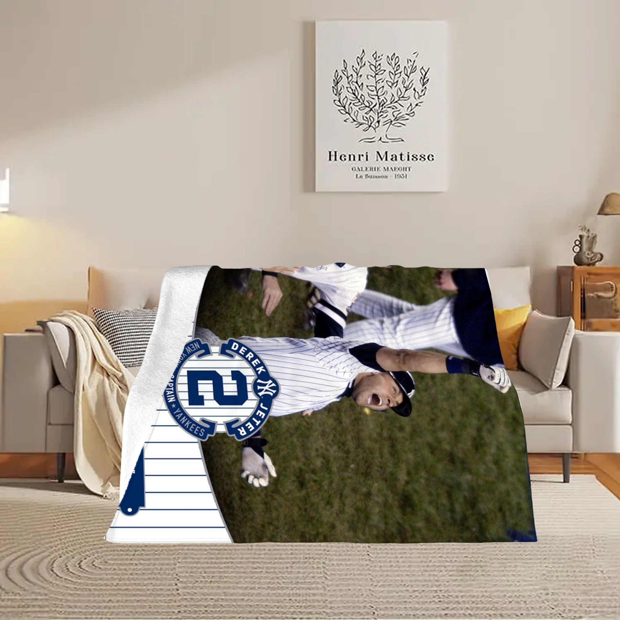 Derek Jeter 87 Soft Plush Fleece Blanket 30x40 Inch - 300GSM Flannel, Ultra Soft & Warm, Lightweight & Durable, Perfect For Kids, Adults, Couch, Bed, Camping, Travel, Gift For Family & Friends