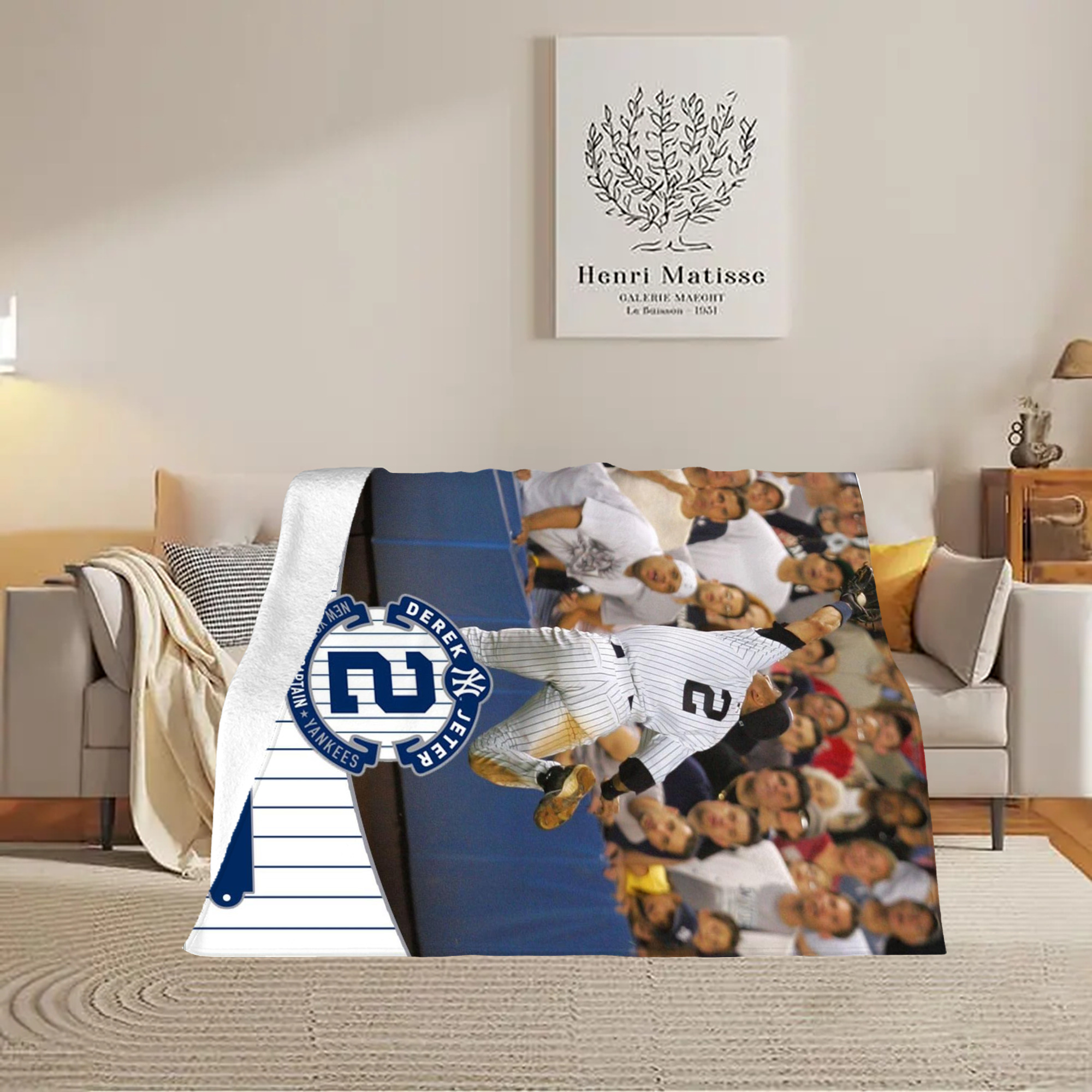 Derek Jeter 94 Soft Plush Fleece Blanket 30x40 Inch - 300GSM Flannel, Ultra Soft & Warm, Lightweight & Durable, Perfect For Kids, Adults, Couch, Bed, Camping, Travel, Gift For Family & Friends