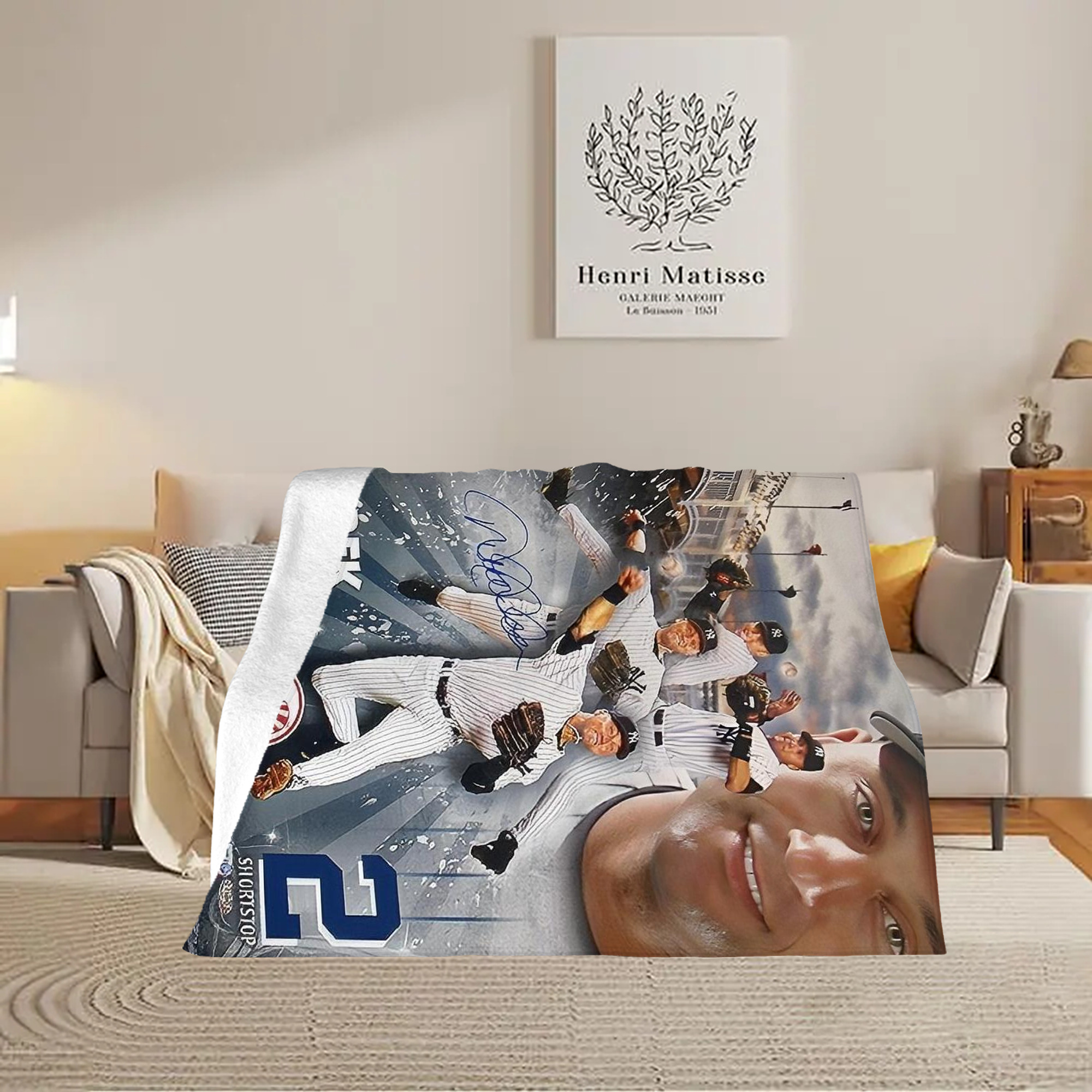 Derek Jeter 109 Soft Plush Fleece Blanket 30x40 Inch - 300GSM Flannel, Ultra Soft & Warm, Lightweight & Durable, Perfect For Kids, Adults, Couch, Bed, Camping, Travel, Gift For Family & Friends