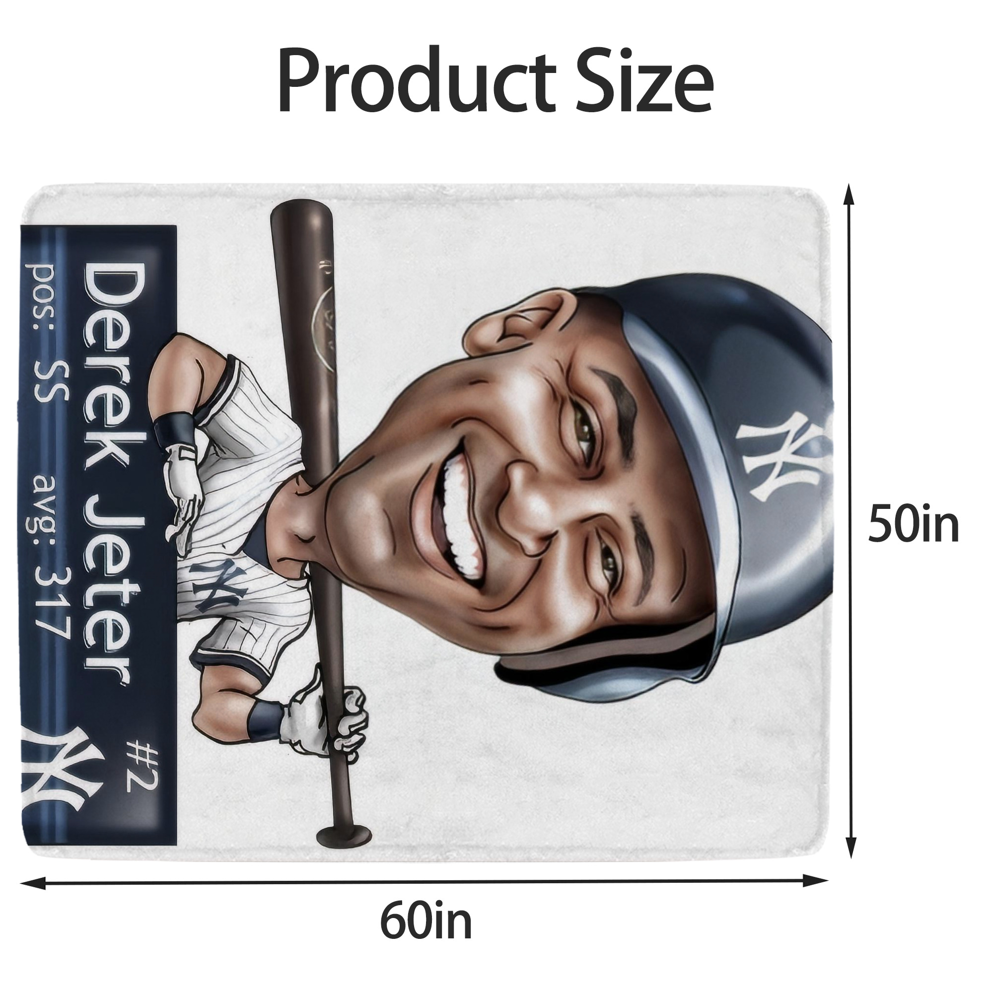 Derek Jeter 18 Soft Fleece Throw Blanket 50 X 60 Inch – Super Soft, Lightweight, And Durable – Perfect For Sofa, Bed, Camping, And More – Ideal Gift For Family And Friends