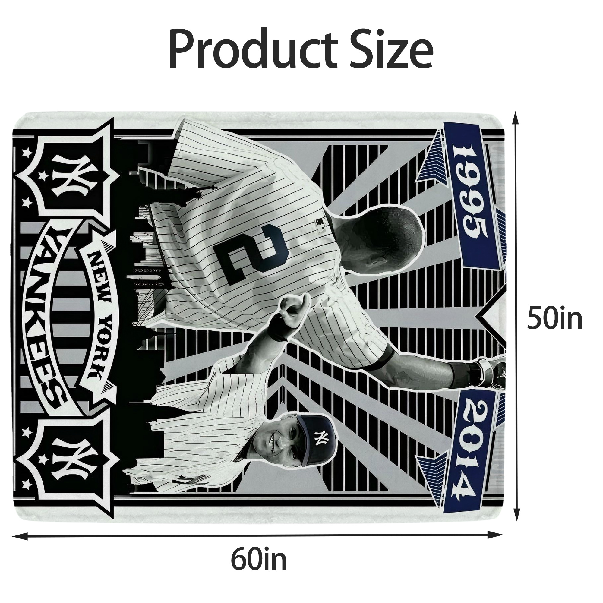 Derek Jeter 34 Soft Fleece Throw Blanket 50 X 60 Inch – Super Soft, Lightweight, And Durable – Perfect For Sofa, Bed, Camping, And More – Ideal Gift For Family And Friends