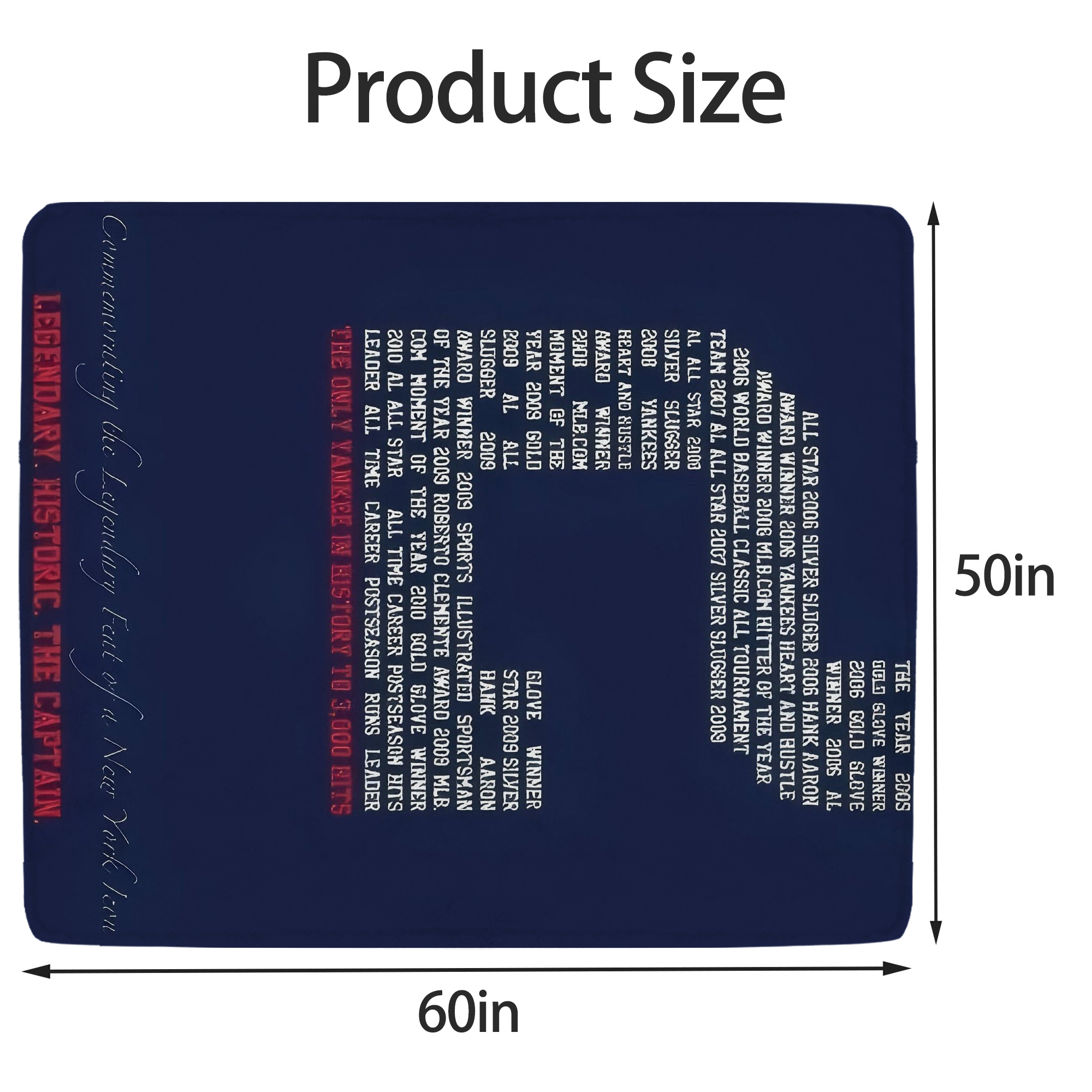 Derek Jeter 44 Soft Fleece Throw Blanket 50 X 60 Inch – Super Soft, Lightweight, And Durable – Perfect For Sofa, Bed, Camping, And More – Ideal Gift For Family And Friends