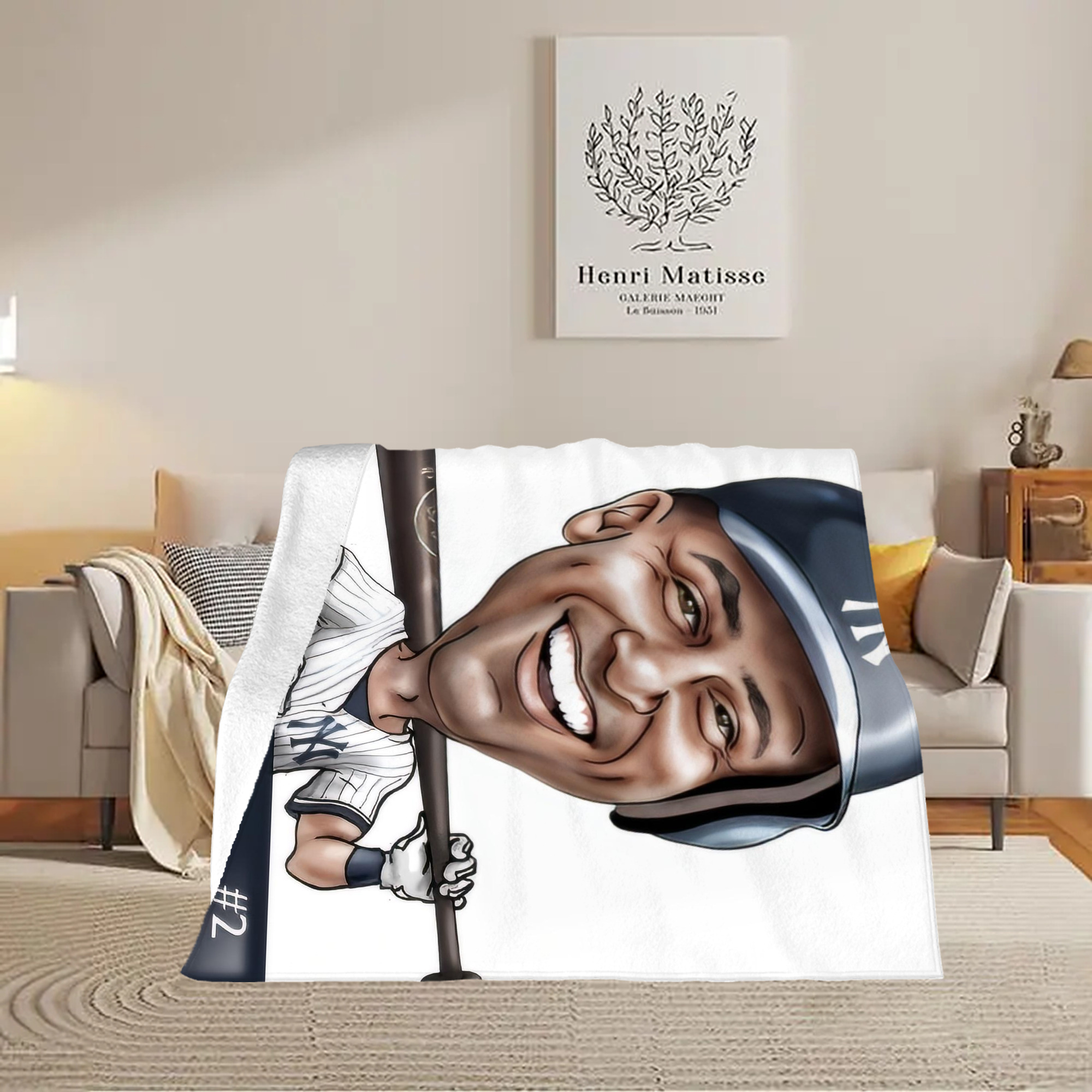 Derek Jeter 18 Soft Fleece Throw Blanket 50 X 60 Inch – Super Soft, Lightweight, And Durable – Perfect For Sofa, Bed, Camping, And More – Ideal Gift For Family And Friends