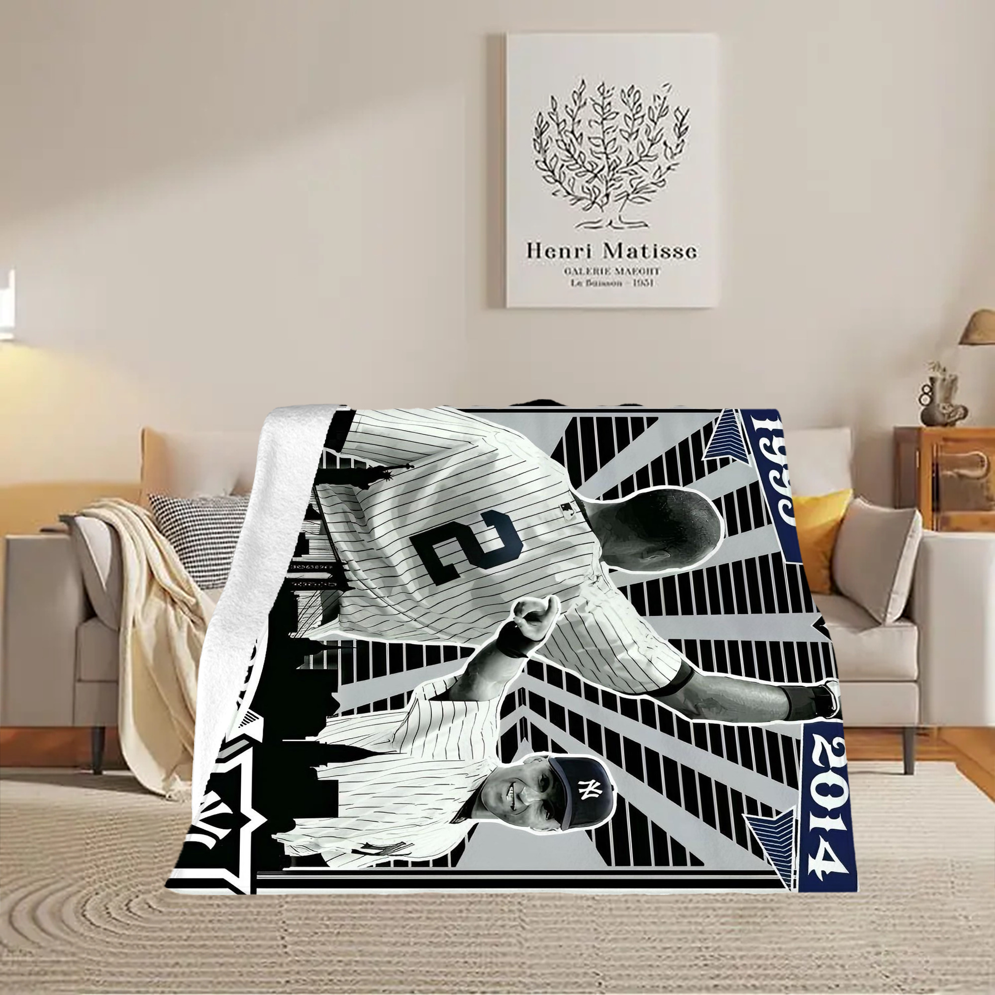 Derek Jeter 34 Soft Fleece Throw Blanket 50 X 60 Inch – Super Soft, Lightweight, And Durable – Perfect For Sofa, Bed, Camping, And More – Ideal Gift For Family And Friends