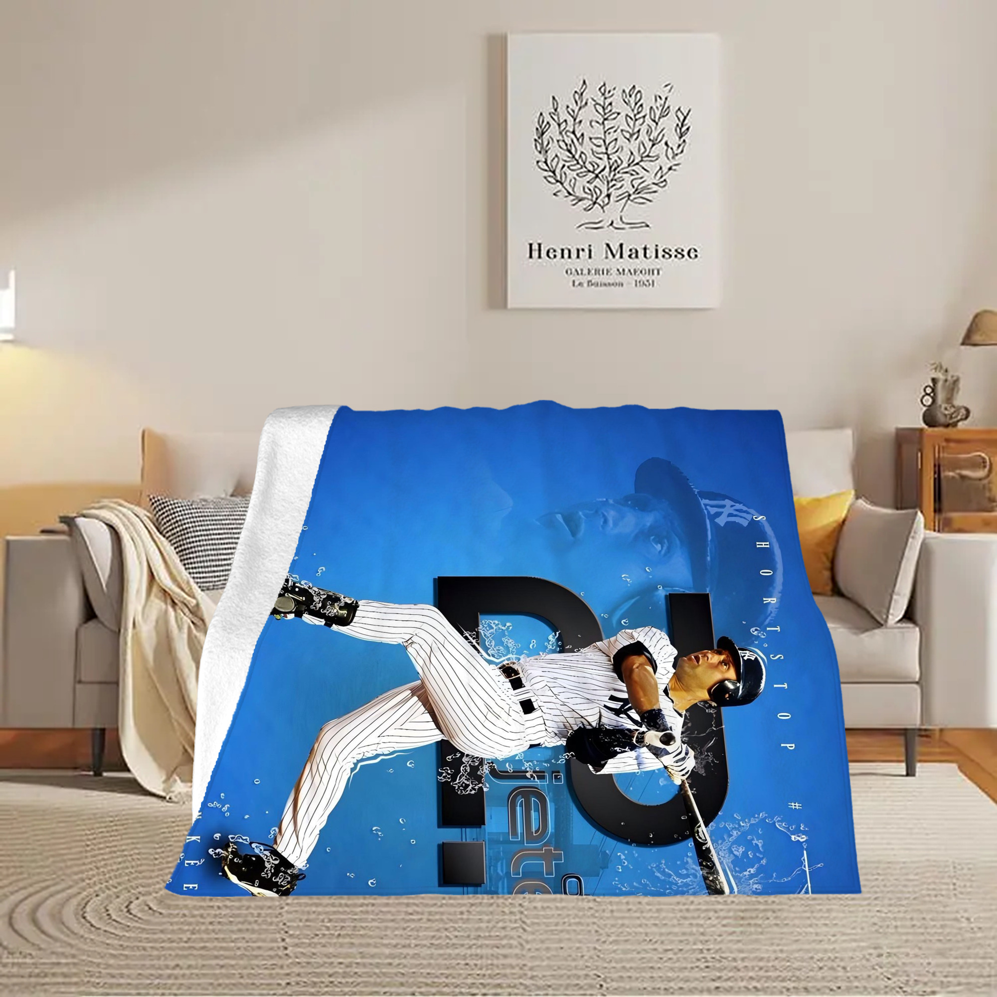 Derek Jeter 107 Soft Fleece Throw Blanket 50 X 60 Inch – Super Soft, Lightweight, And Durable – Perfect For Sofa, Bed, Camping, And More – Ideal Gift For Family And Friends