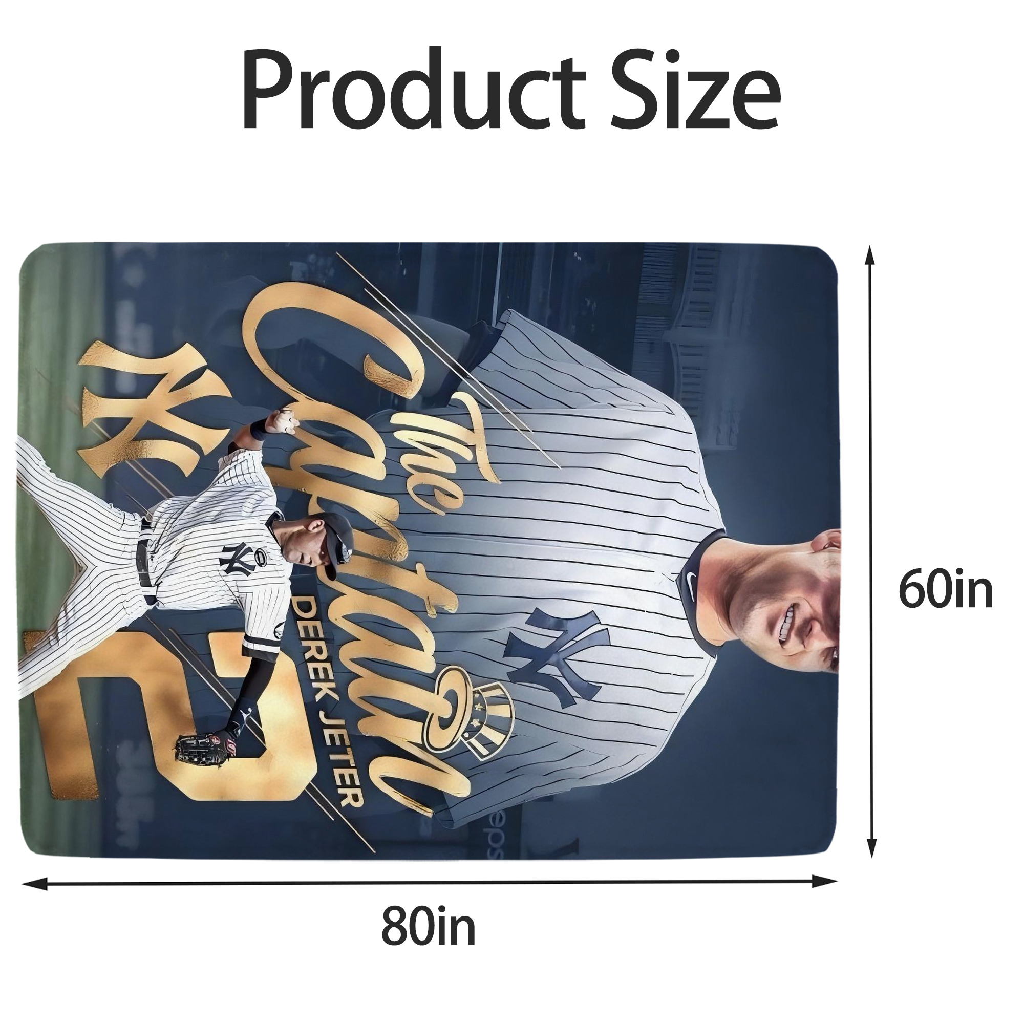 Derek Jeter 29 Soft Fleece Throw Blanket 60 X 80 Inch – Super Soft, Lightweight, And Durable – Perfect For Sofa, Bed, Camping, And More – Ideal Gift For Family And Friends