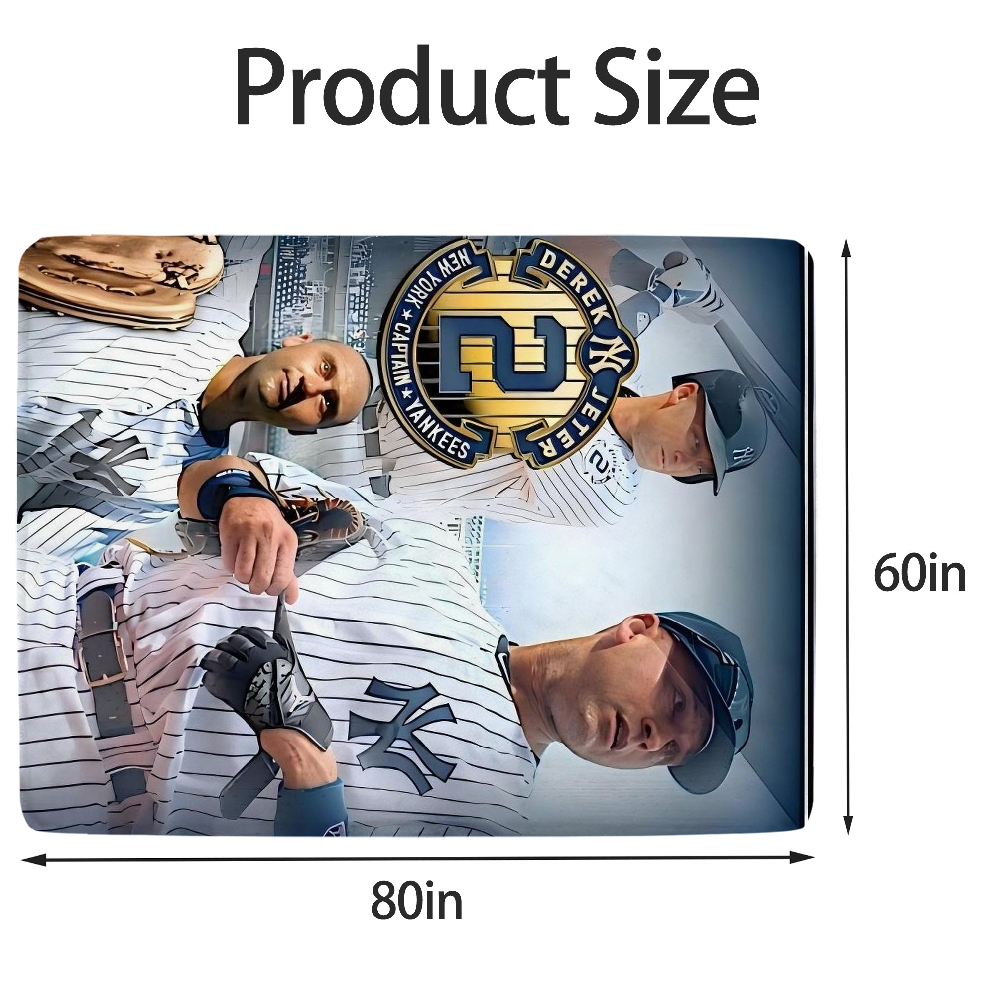 Derek Jeter 40 Soft Fleece Throw Blanket 60 X 80 Inch – Super Soft, Lightweight, And Durable – Perfect For Sofa, Bed, Camping, And More – Ideal Gift For Family And Friends