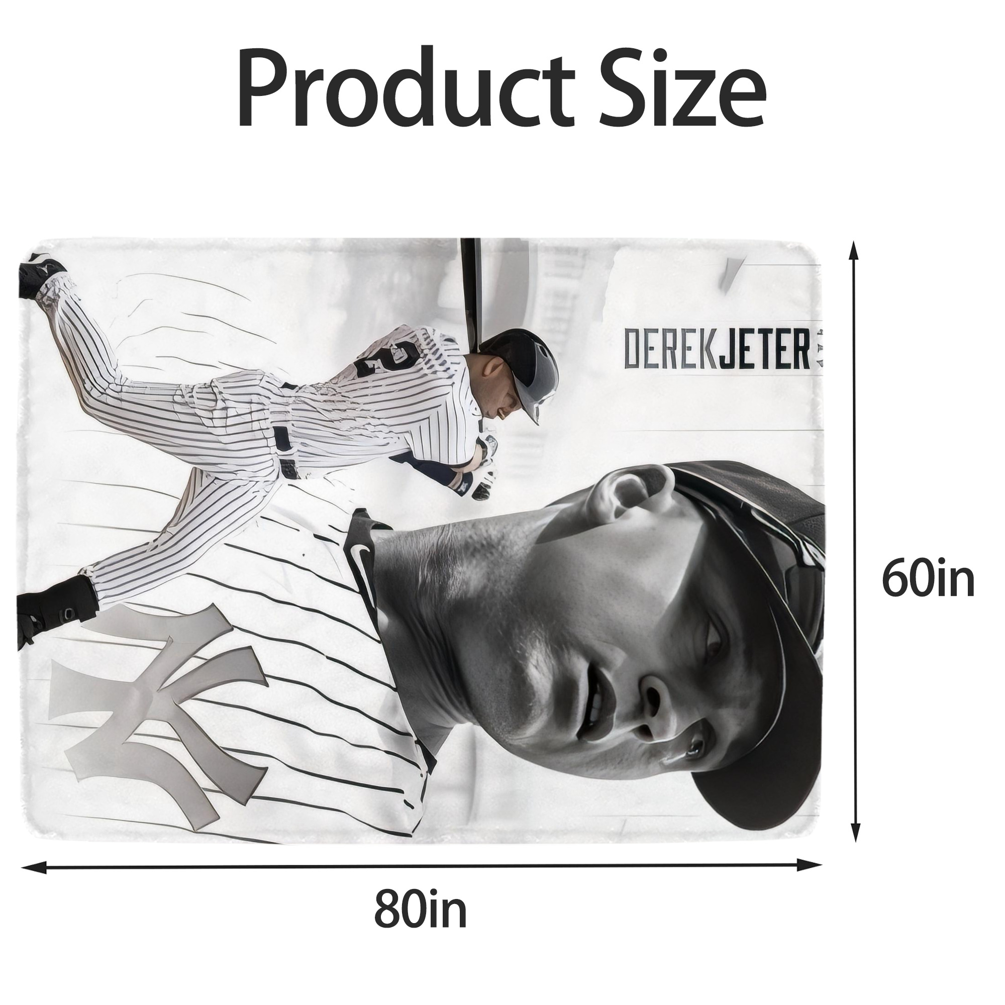 Derek Jeter 61 Soft Fleece Throw Blanket 60 X 80 Inch – Super Soft, Lightweight, And Durable – Perfect For Sofa, Bed, Camping, And More – Ideal Gift For Family And Friends