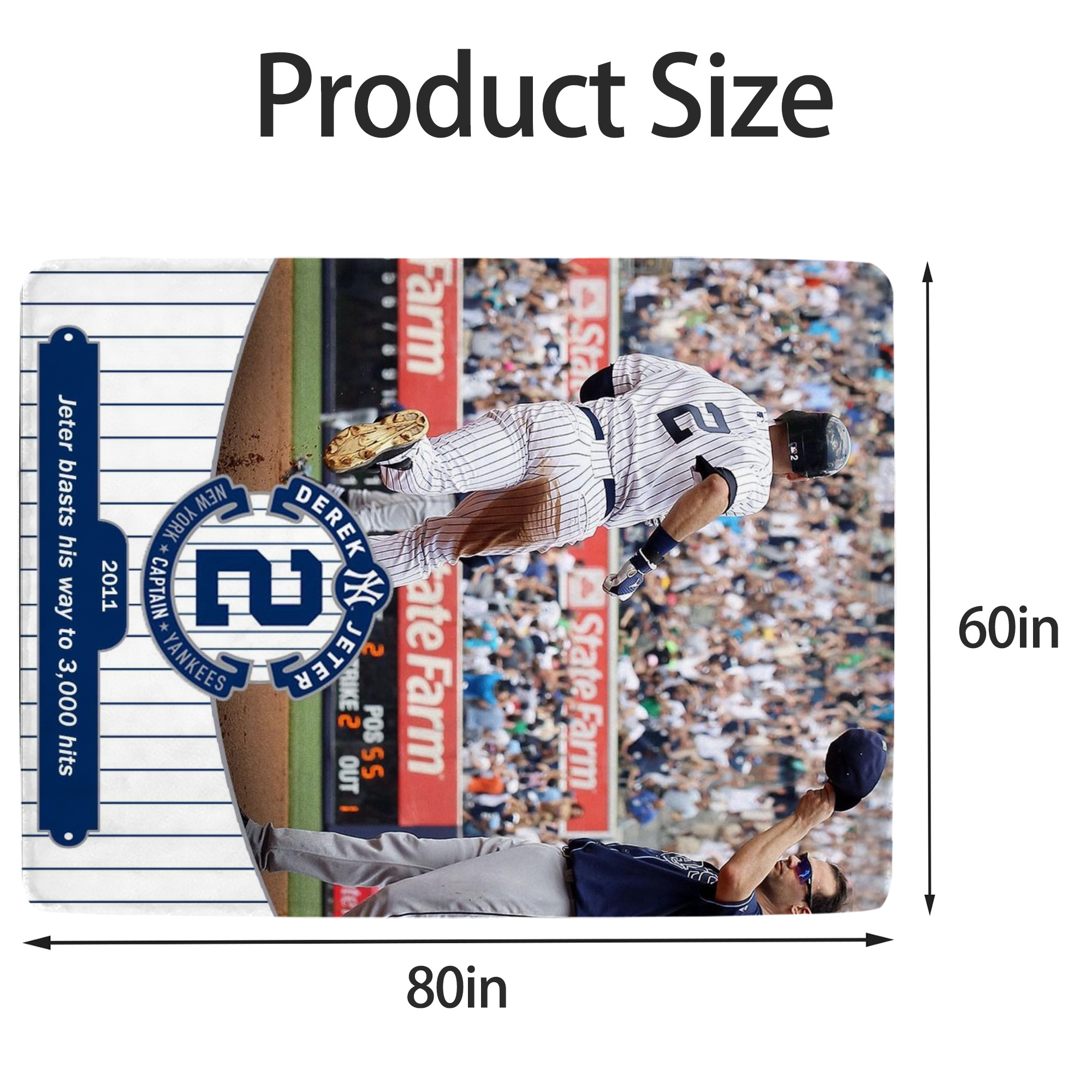 Derek Jeter 102 Soft Fleece Throw Blanket 60 X 80 Inch – Super Soft, Lightweight, And Durable – Perfect For Sofa, Bed, Camping, And More – Ideal Gift For Family And Friends