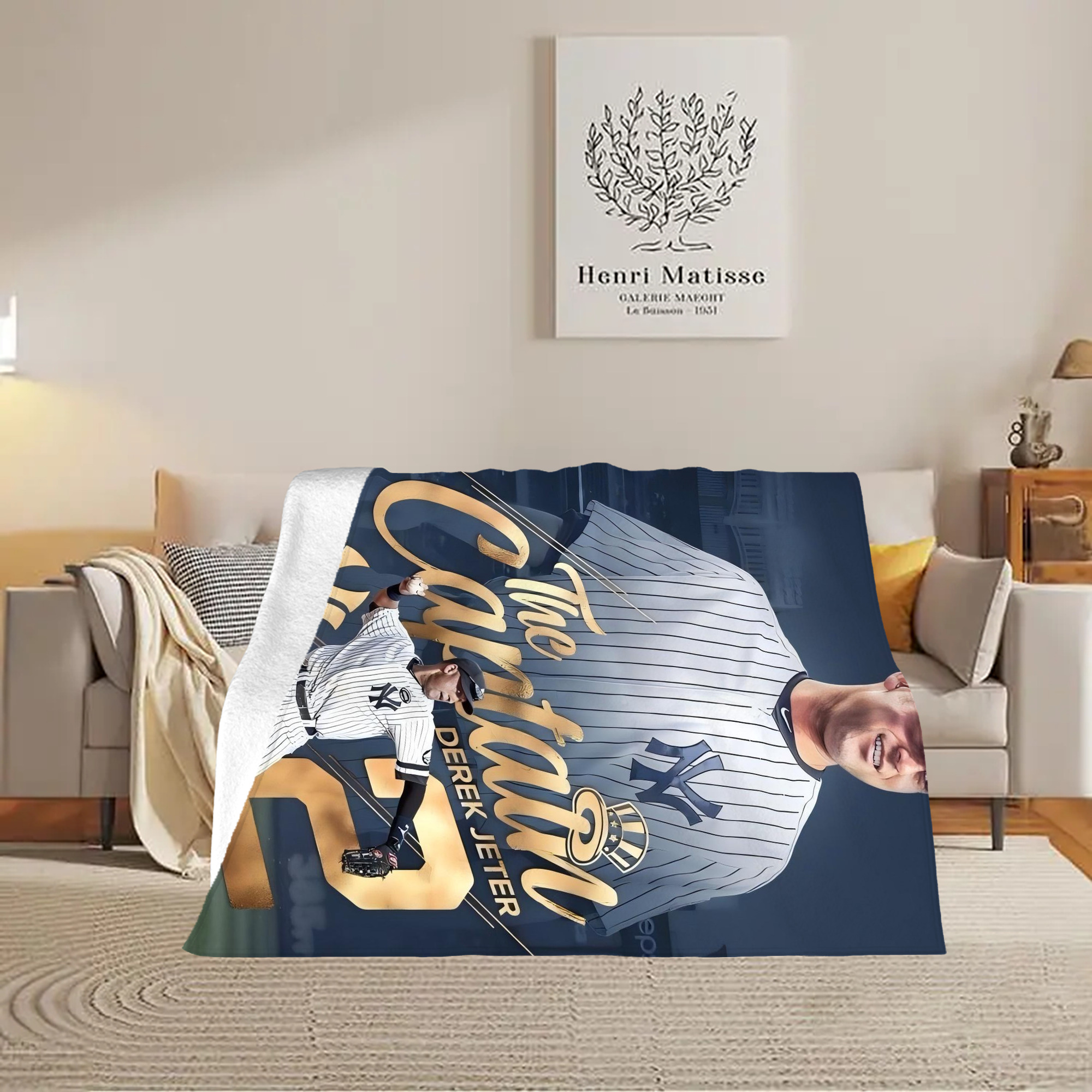 Derek Jeter 29 Soft Fleece Throw Blanket 60 X 80 Inch – Super Soft, Lightweight, And Durable – Perfect For Sofa, Bed, Camping, And More – Ideal Gift For Family And Friends