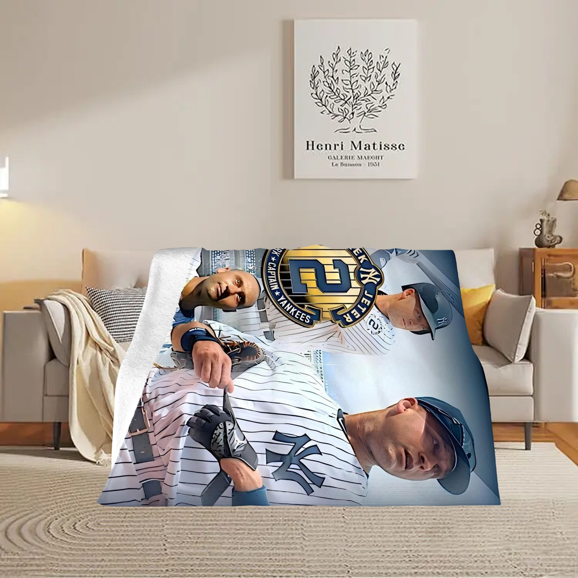 Derek Jeter 40 Soft Fleece Throw Blanket 60 X 80 Inch – Super Soft, Lightweight, And Durable – Perfect For Sofa, Bed, Camping, And More – Ideal Gift For Family And Friends