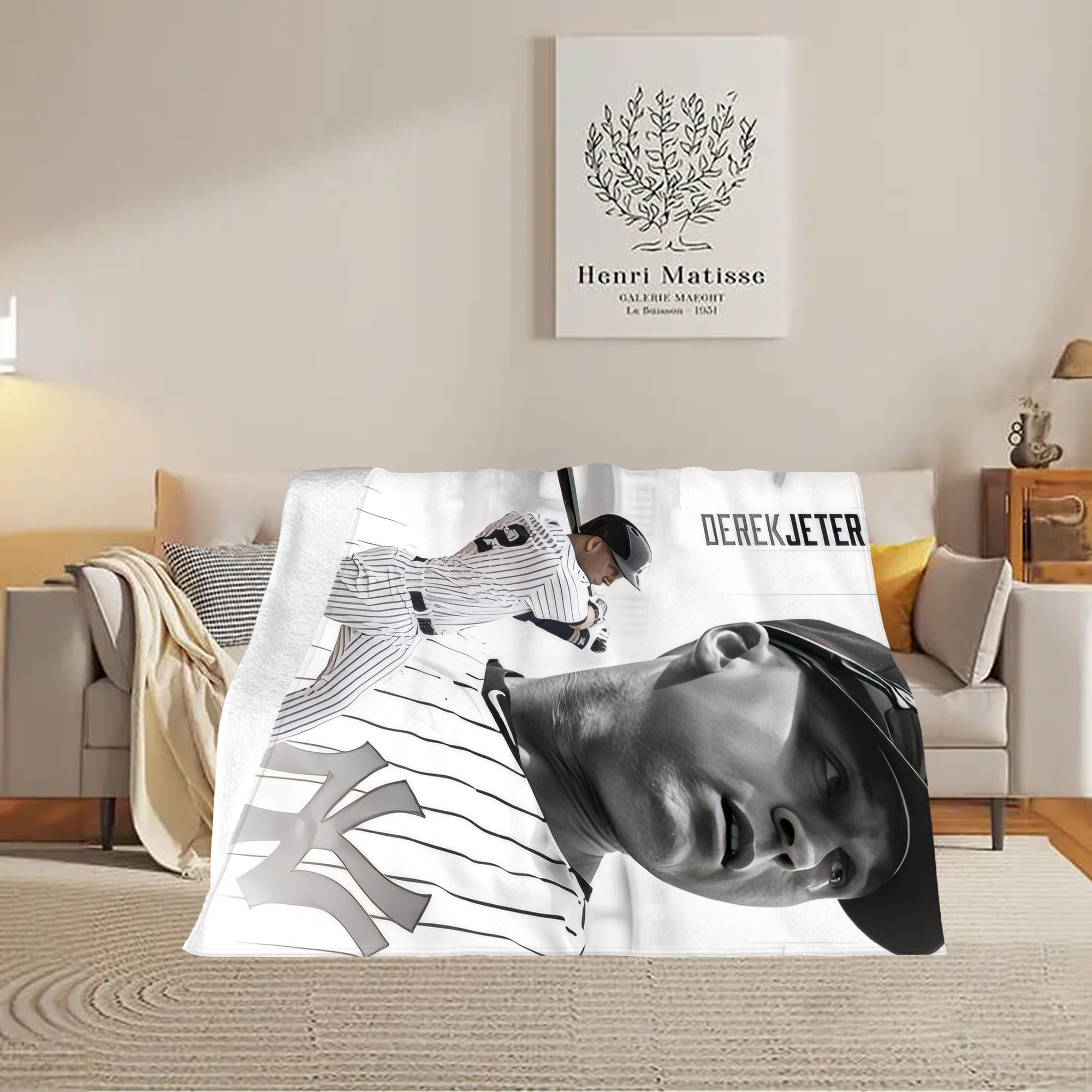 Derek Jeter 61 Soft Fleece Throw Blanket 60 X 80 Inch – Super Soft, Lightweight, And Durable – Perfect For Sofa, Bed, Camping, And More – Ideal Gift For Family And Friends
