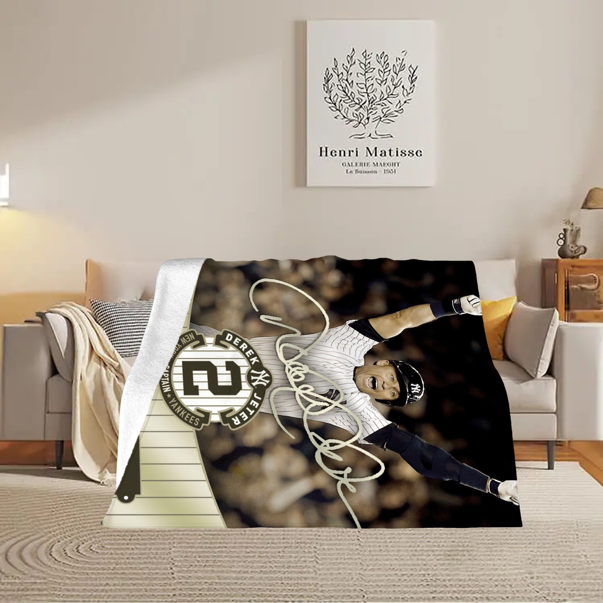 Derek Jeter 95 Soft Fleece Throw Blanket 60 X 80 Inch – Super Soft, Lightweight, And Durable – Perfect For Sofa, Bed, Camping, And More – Ideal Gift For Family And Friends