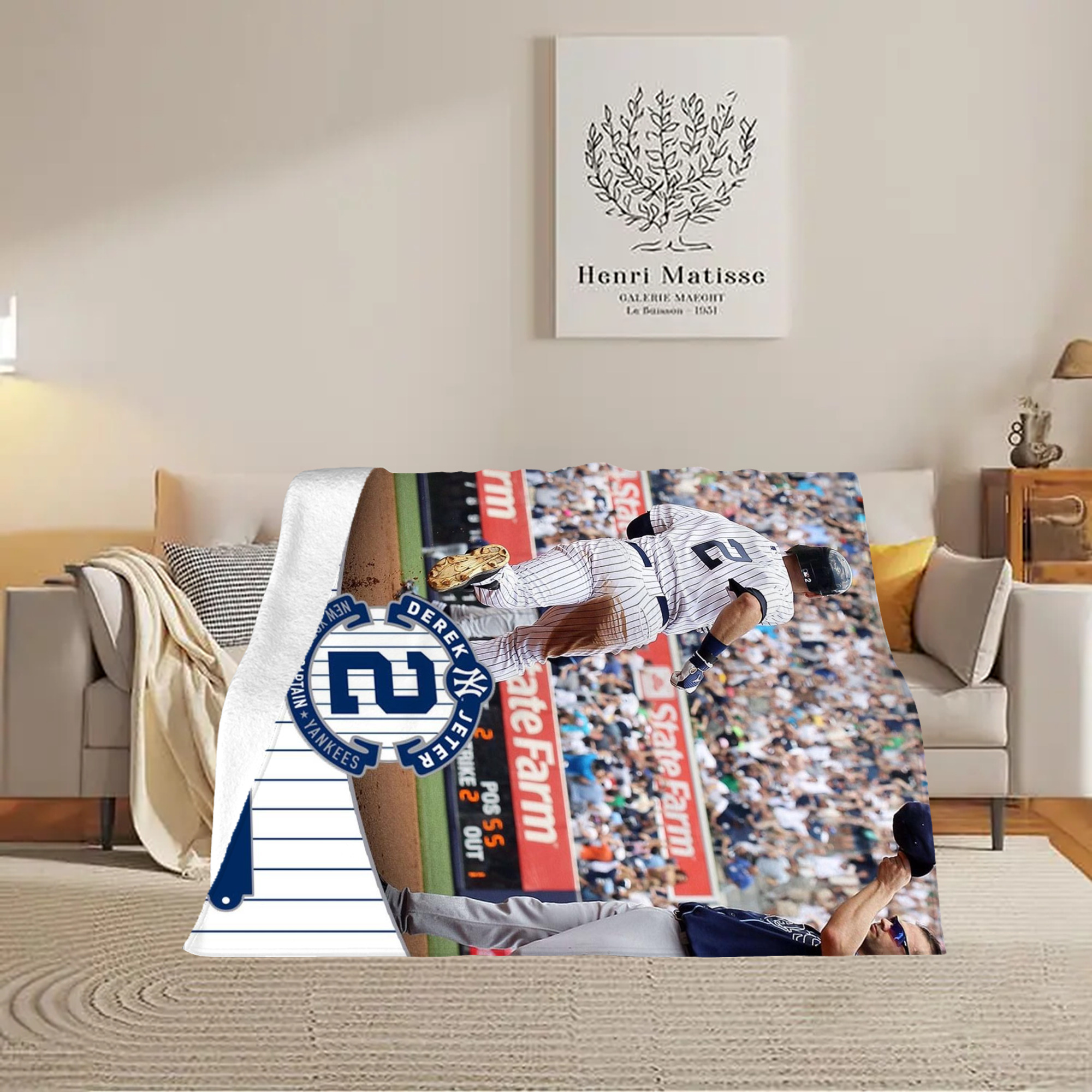 Derek Jeter 102 Soft Fleece Throw Blanket 60 X 80 Inch – Super Soft, Lightweight, And Durable – Perfect For Sofa, Bed, Camping, And More – Ideal Gift For Family And Friends