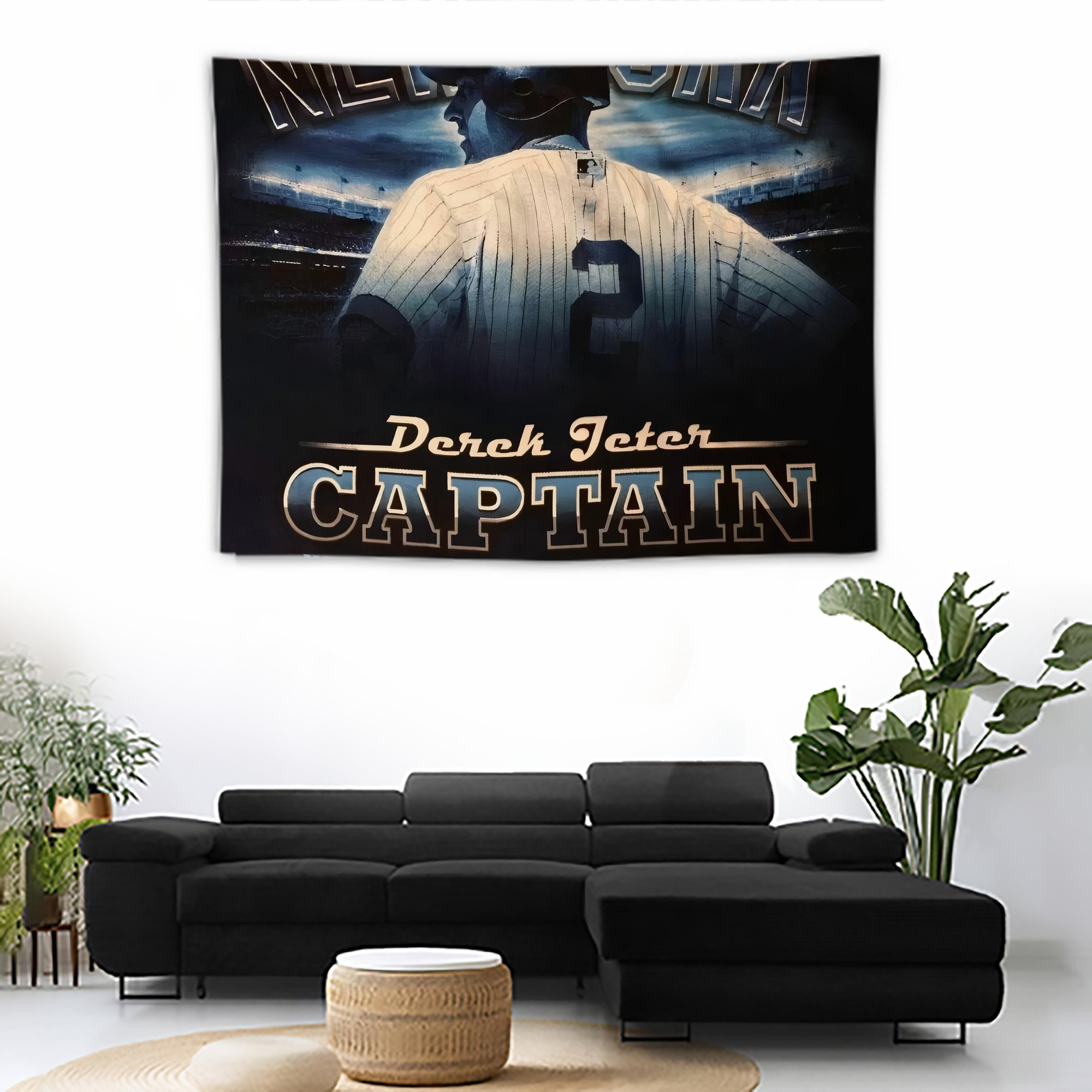 Derek Jeter 74 Wall Tapestry For Bedroom Aesthetic – Boho Style Polyester Fabric Wall Hanging With Hooks – 60 X 90 Inch Large Size, Lightweight, Durable, Easy To Hang