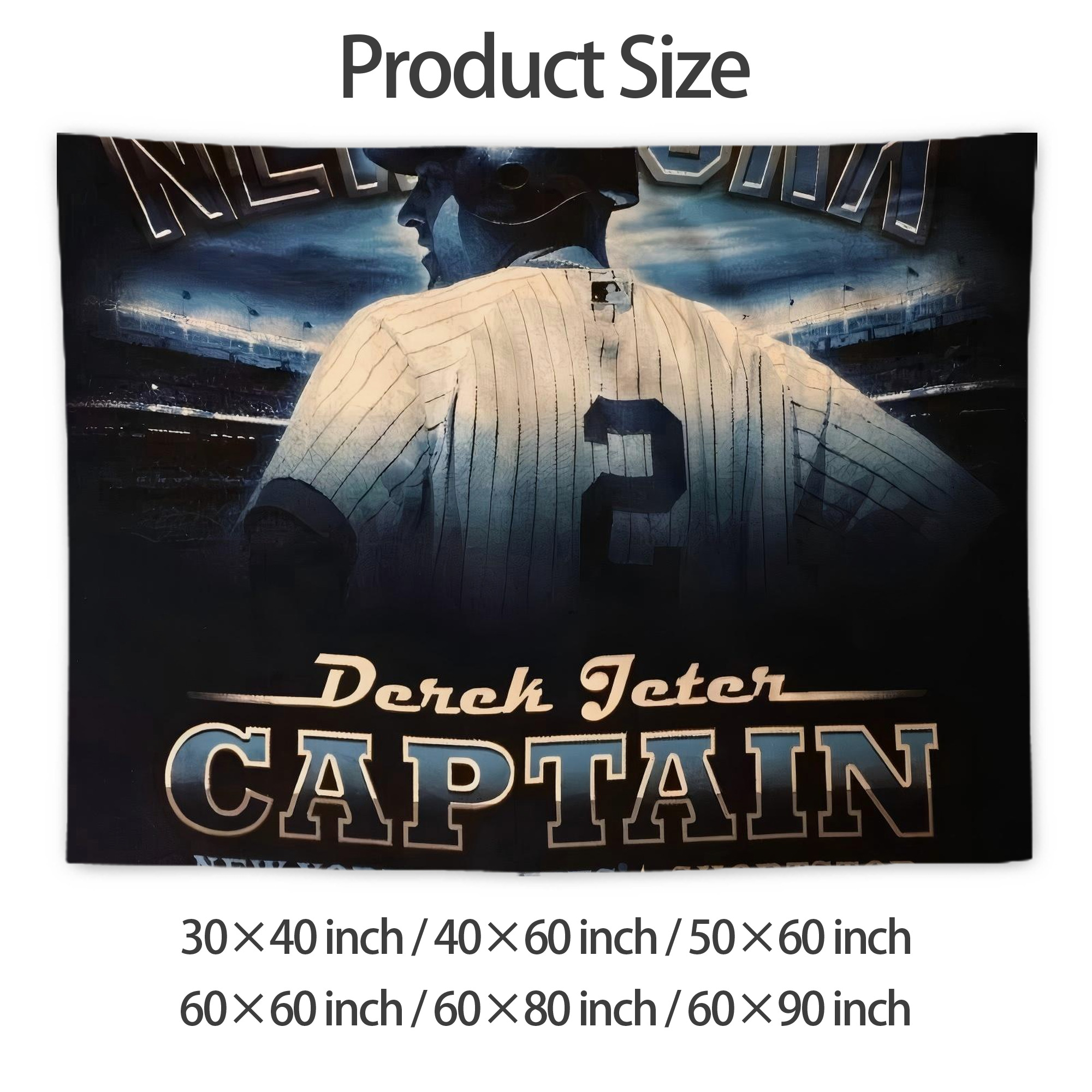Derek Jeter 74 Wall Tapestry For Bedroom Aesthetic – Boho Style Polyester Fabric Wall Hanging With Hooks – 60 X 90 Inch Large Size, Lightweight, Durable, Easy To Hang