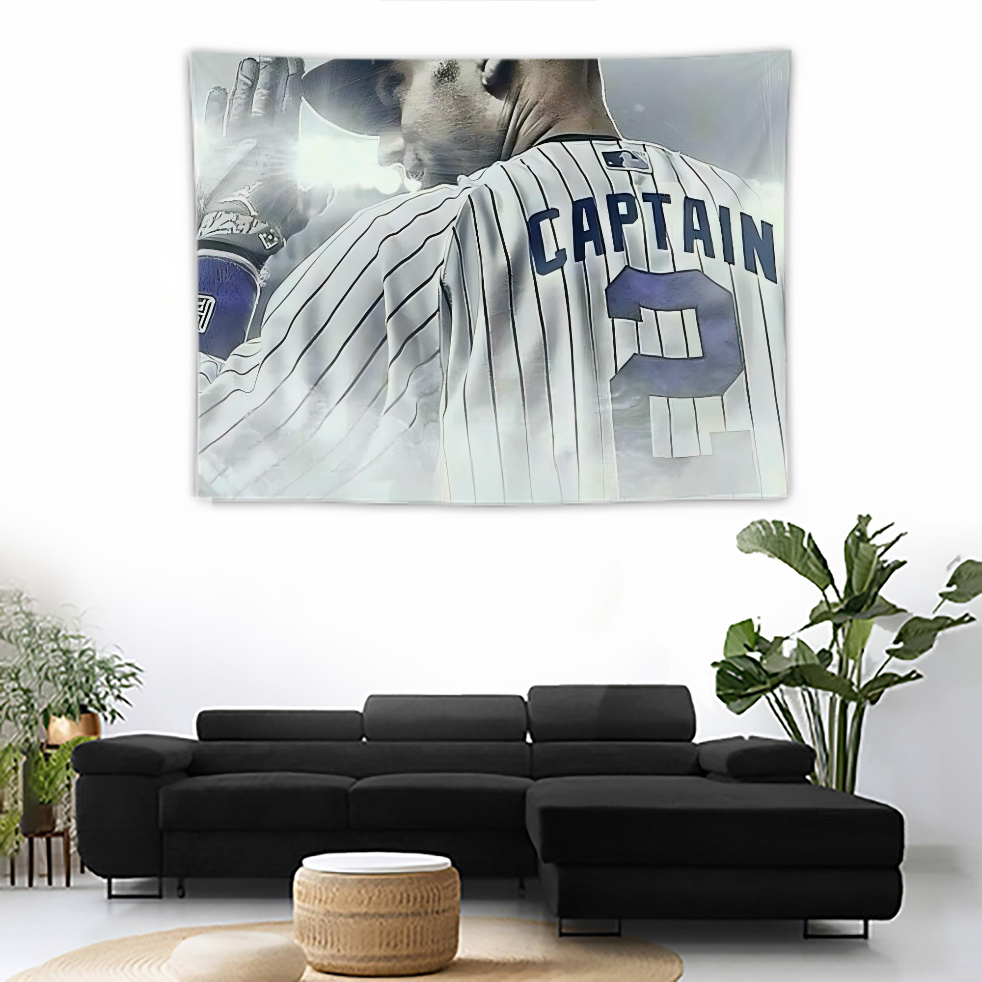 Derek Jeter 105 Wall Tapestry For Bedroom Aesthetic – Boho Style Polyester Fabric Wall Hanging With Hooks – 60 X 90 Inch Large Size, Lightweight, Durable, Easy To Hang