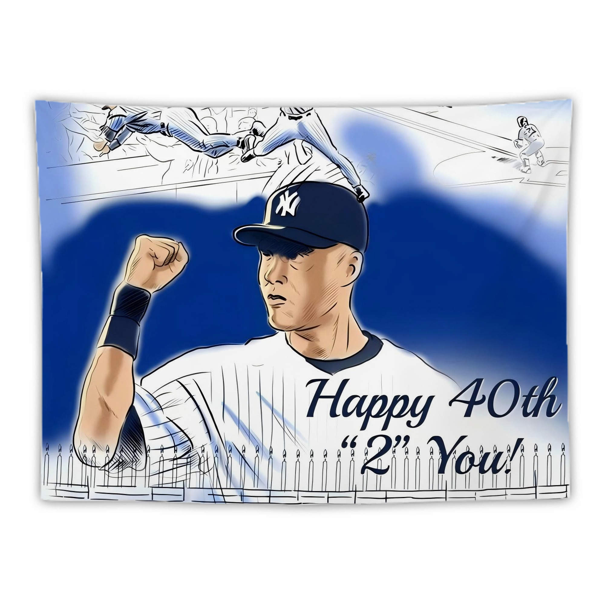 Derek Jeter 69 Wall Tapestry For Bedroom Aesthetic – Boho Style Polyester Fabric Wall Hanging With Hooks – 60 X 90 Inch Large Size, Lightweight, Durable, Easy To Hang