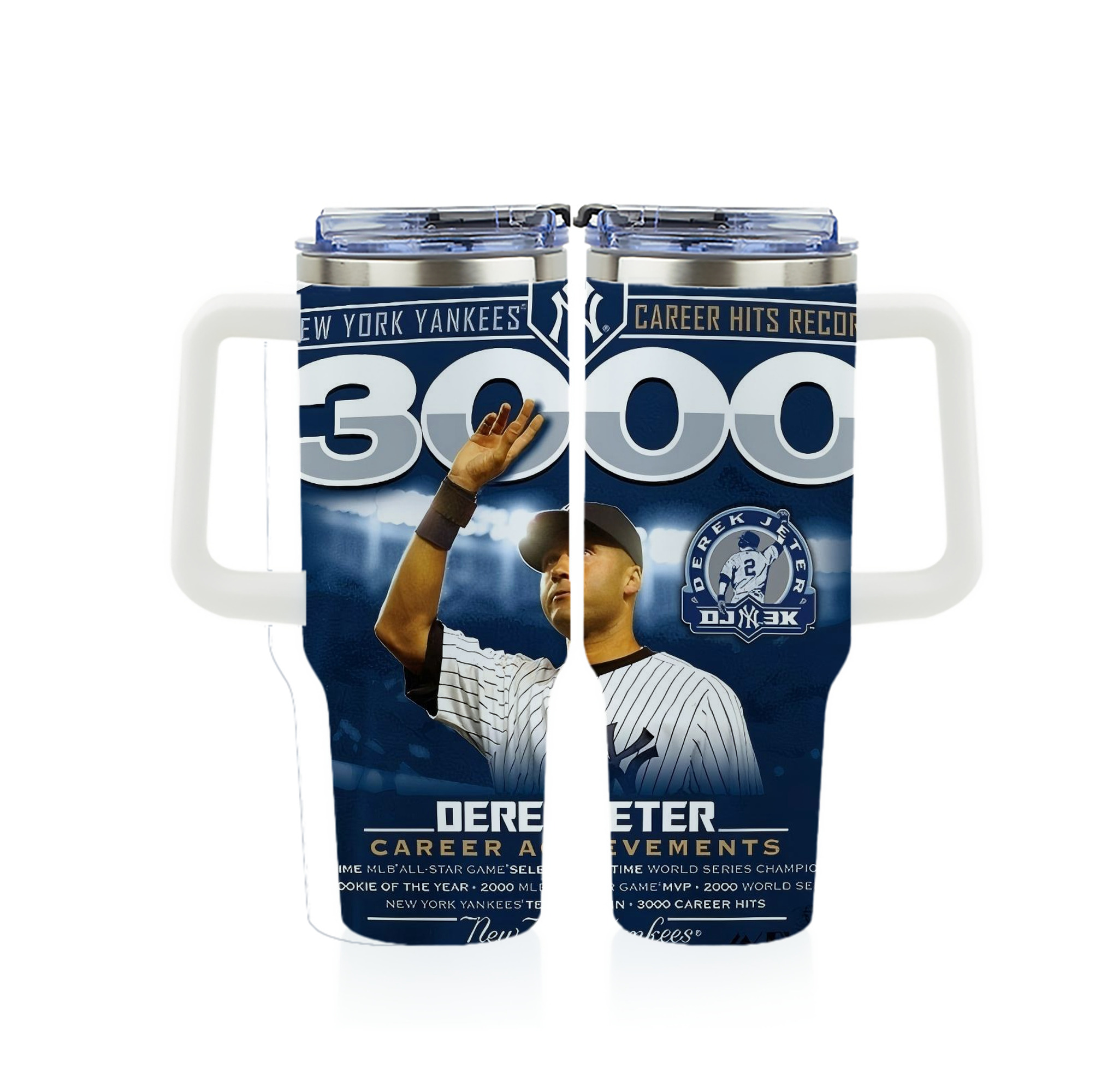 Derek Jeter 24 40oz Full Wrap Car Tumbler – Durable Stainless Steel Travel Mug With Vibrant UV Print – Double Wall Insulated, Fits Most Car Cup Holders