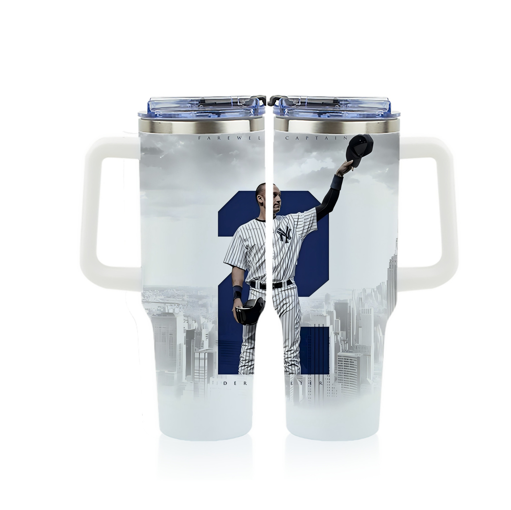 Derek Jeter 68 40oz Full Wrap Car Tumbler – Durable Stainless Steel Travel Mug With Vibrant UV Print – Double Wall Insulated, Fits Most Car Cup Holders