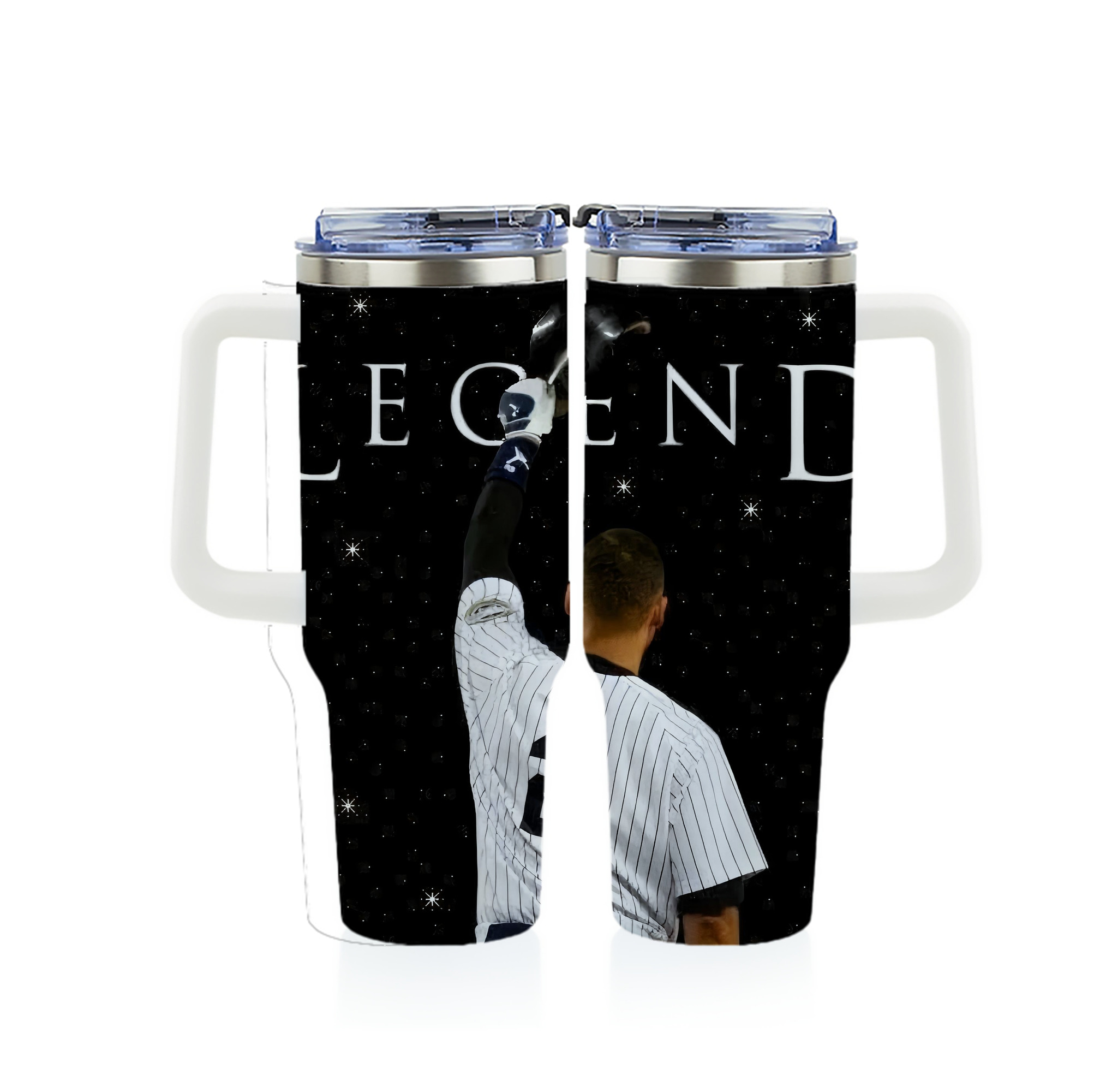 Derek Jeter 73 40oz Full Wrap Car Tumbler – Durable Stainless Steel Travel Mug With Vibrant UV Print – Double Wall Insulated, Fits Most Car Cup Holders