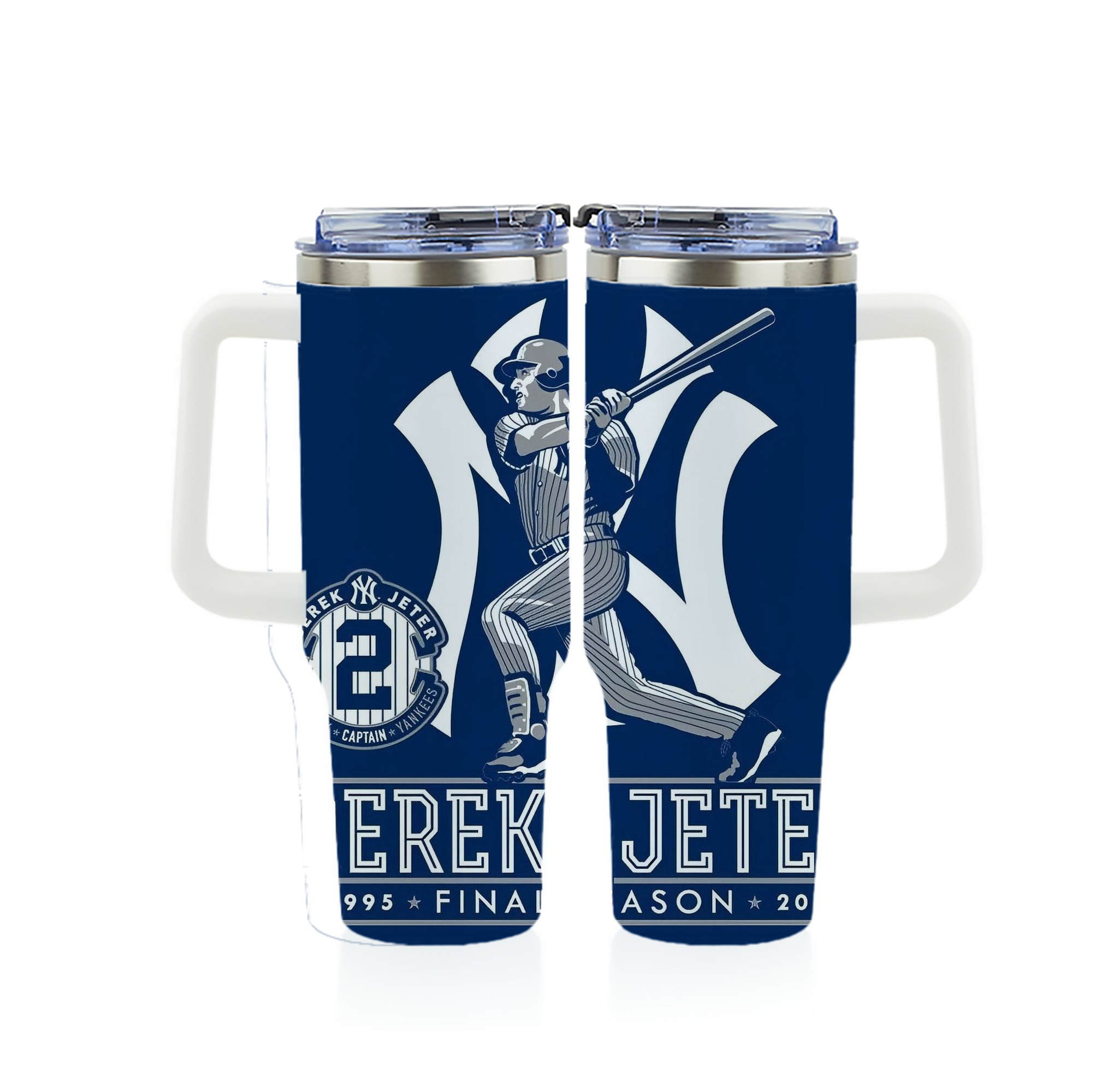 Derek Jeter 104 40oz Full Wrap Car Tumbler – Durable Stainless Steel Travel Mug With Vibrant UV Print – Double Wall Insulated, Fits Most Car Cup Holders