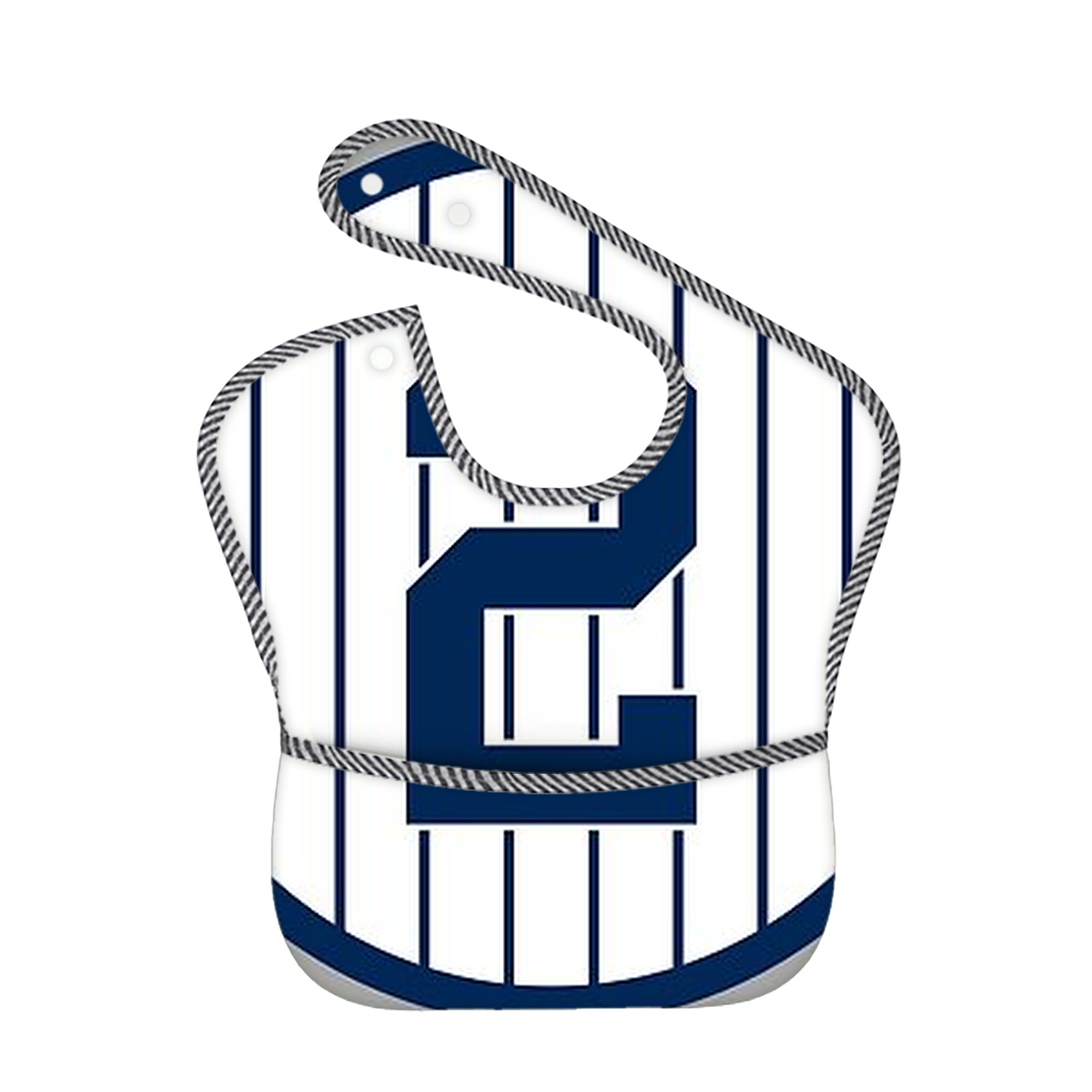 Derek Jeter 19 Adjustable Waterproof Toddler Bib – Full-Print Durable Polyester – Foldable Crumb Pocket – Easy Snap Closure – Soft