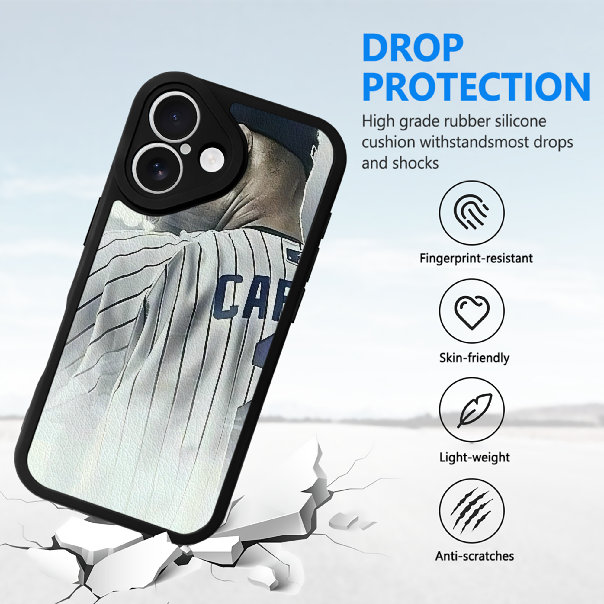 Derek Jeter 105 IPhone 16 Silicone Leather Case – UV Print, Lambskin Texture – Perfect Fit, Wireless Charging Compatible, Scratch Resistant, Precise Cutouts – Stylish Protection For IPhone 16