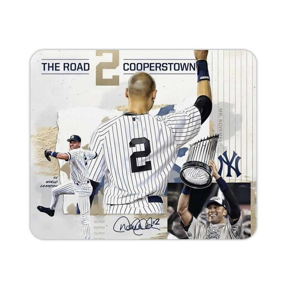Derek Jeter 58 Durable Rubber Mouse Pad With Stitched Edges, Waterproof, Non-Slip Surface, Ultra-Thin Design For Gaming, Office