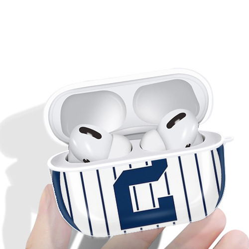 Derek Jeter 19 AirPods Pro Hard Case White With Keychain, Durable Flexible PC, Precise Cutouts, Anti-Fingerprint, Yellowing & Scratch Resistant, Full Protection, Washable