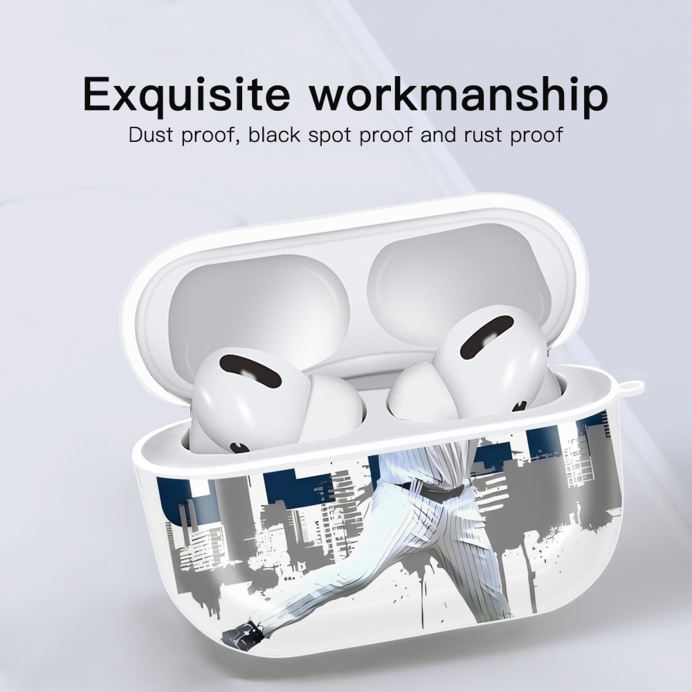 Derek Jeter 57 AirPods Pro Hard Case White With Keychain, Durable Flexible PC, Precise Cutouts, Anti-Fingerprint, Yellowing & Scratch Resistant, Full Protection, Washable
