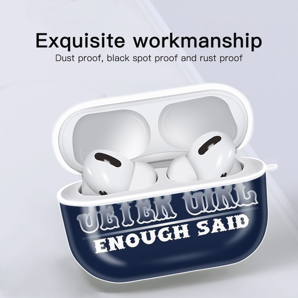 Derek Jeter 101 AirPods Pro Hard Case White With Keychain, Durable Flexible PC, Precise Cutouts, Anti-Fingerprint, Yellowing & Scratch Resistant, Full Protection, Washable