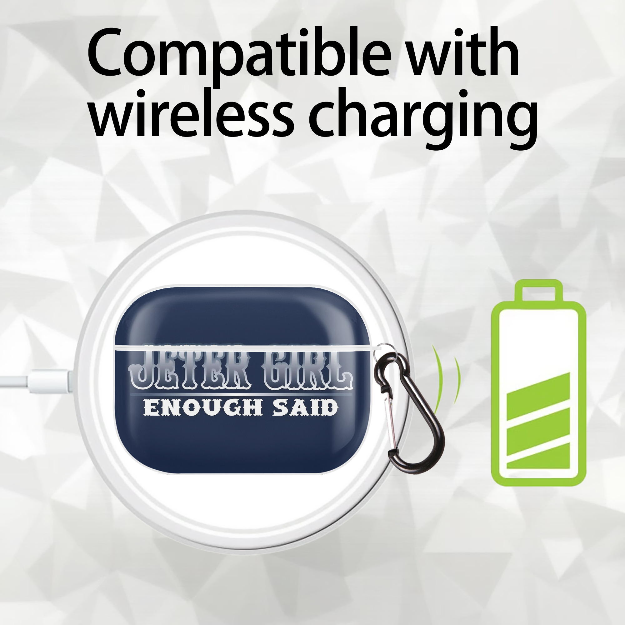 Derek Jeter 101 AirPods Pro Hard Case White With Keychain, Durable Flexible PC, Precise Cutouts, Anti-Fingerprint, Yellowing & Scratch Resistant, Full Protection, Washable