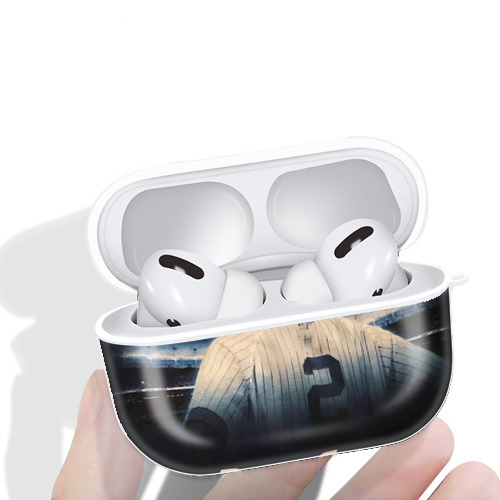 Derek Jeter 114 AirPods Pro Hard Case White With Keychain, Durable Flexible PC, Precise Cutouts, Anti-Fingerprint, Yellowing & Scratch Resistant, Full Protection, Washable
