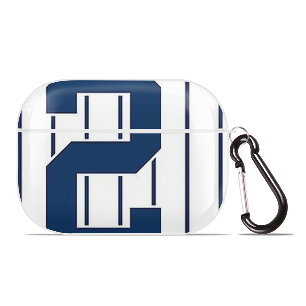 Derek Jeter 19 AirPods Pro Hard Case White With Keychain, Durable Flexible PC, Precise Cutouts, Anti-Fingerprint, Yellowing & Scratch Resistant, Full Protection, Washable