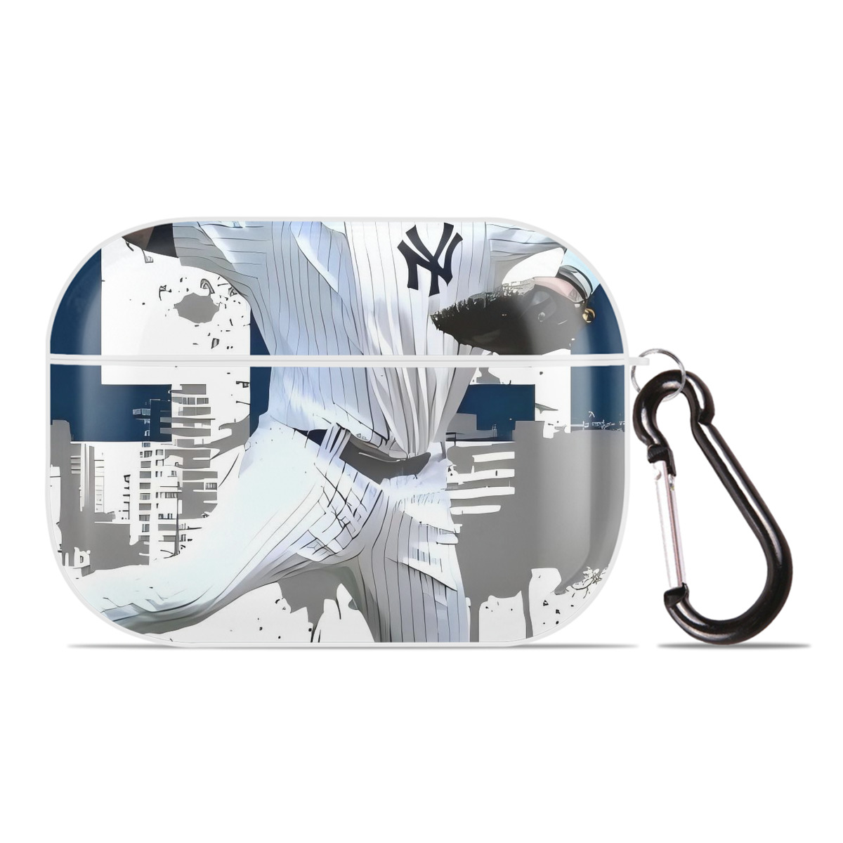 Derek Jeter 57 AirPods Pro Hard Case White With Keychain, Durable Flexible PC, Precise Cutouts, Anti-Fingerprint, Yellowing & Scratch Resistant, Full Protection, Washable