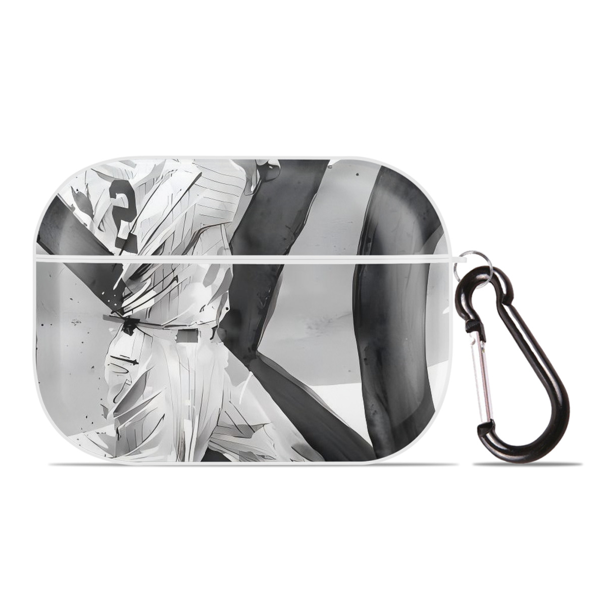 Derek Jeter 71 AirPods Pro Hard Case White With Keychain, Durable Flexible PC, Precise Cutouts, Anti-Fingerprint, Yellowing & Scratch Resistant, Full Protection, Washable