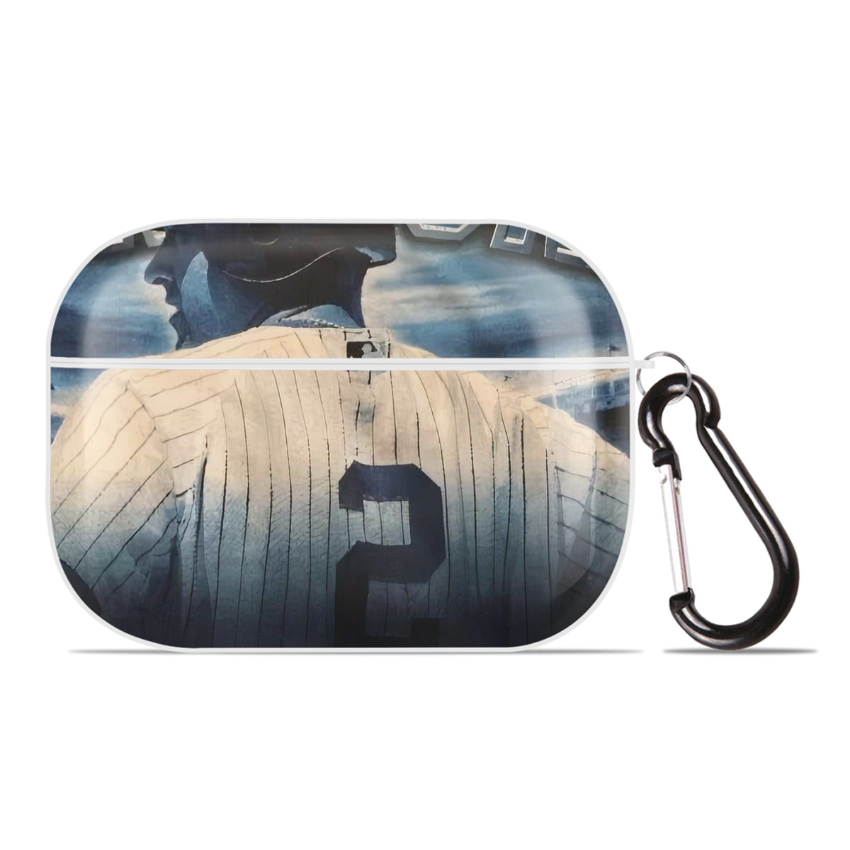 Derek Jeter 114 AirPods Pro Hard Case White With Keychain, Durable Flexible PC, Precise Cutouts, Anti-Fingerprint, Yellowing & Scratch Resistant, Full Protection, Washable