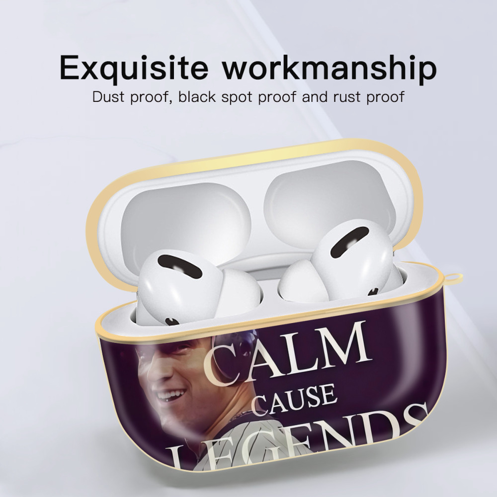 Derek Jeter 70 Luxury Gold AirPods Pro Case With Keychain, Flexible PC Material, Full Protection, Precise Cutouts, Anti-Fingerprint, Washable, Durable Design