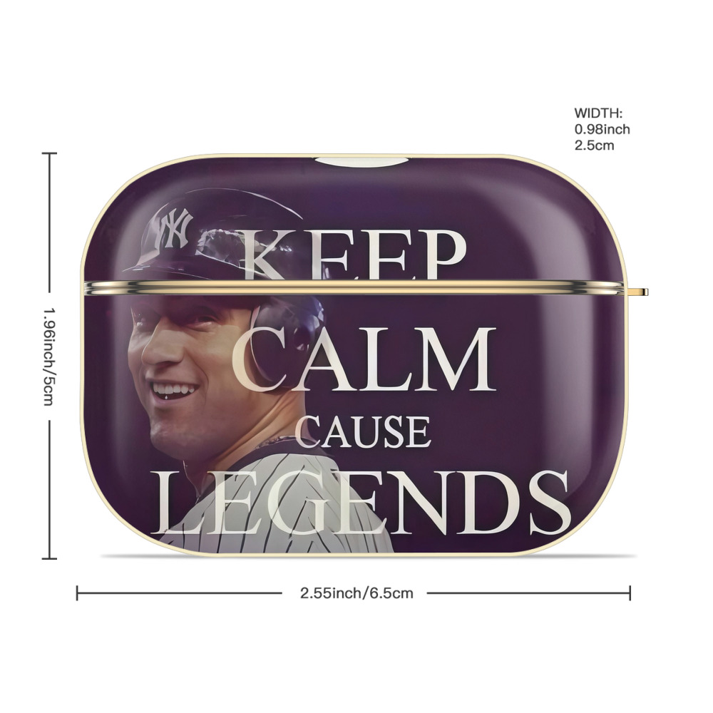 Derek Jeter 70 Luxury Gold AirPods Pro Case With Keychain, Flexible PC Material, Full Protection, Precise Cutouts, Anti-Fingerprint, Washable, Durable Design