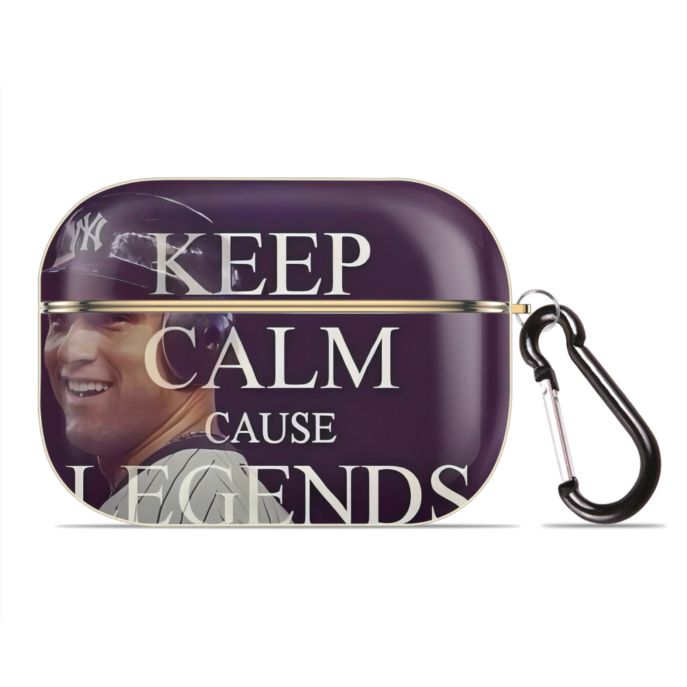 Derek Jeter 70 Luxury Gold AirPods Pro Case With Keychain, Flexible PC Material, Full Protection, Precise Cutouts, Anti-Fingerprint, Washable, Durable Design