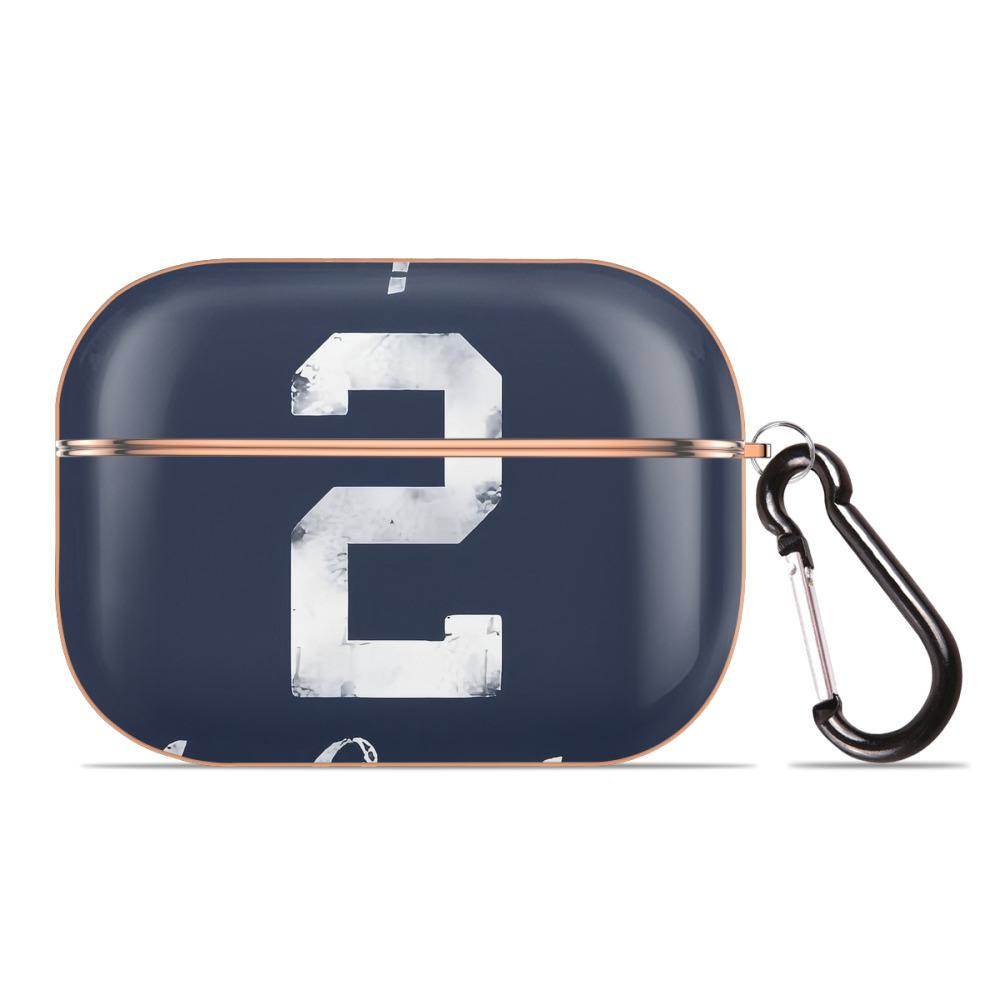 Derek Jeter 25 AirPods Pro Protective Case Rose Gold, Flexible PC Material, Precise Fit, Anti-Slip Cover, Full Protection, Fingerprint Resistant, Washable With Keychain